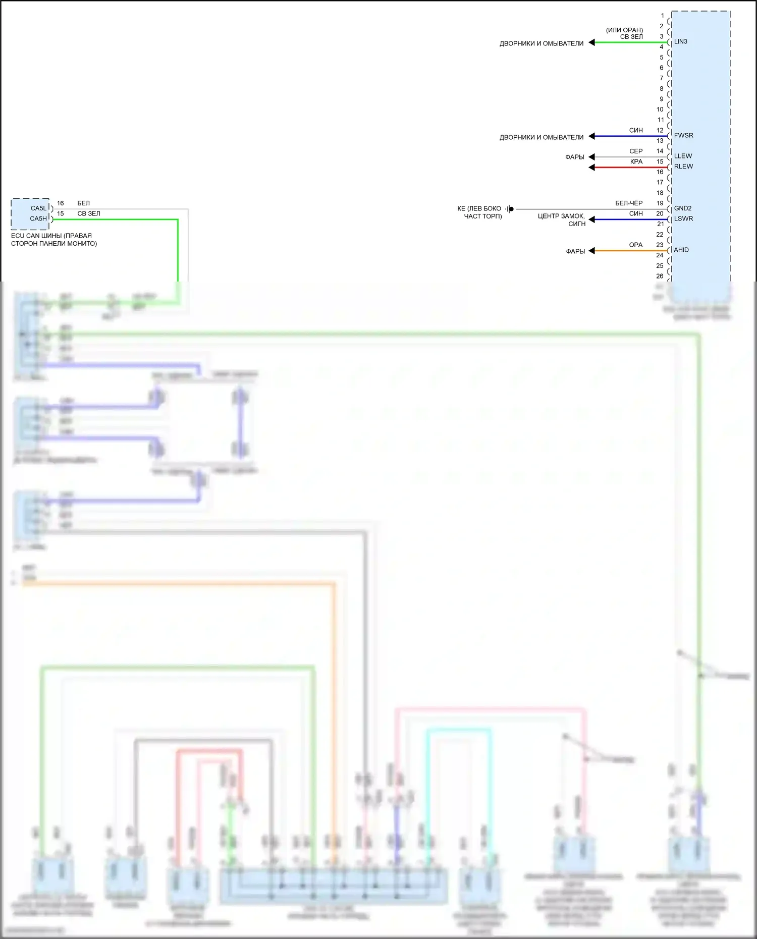 Camry Toyota XV70 (2017-2021): Электросхема блоков управления кузовом (2 из 2) 