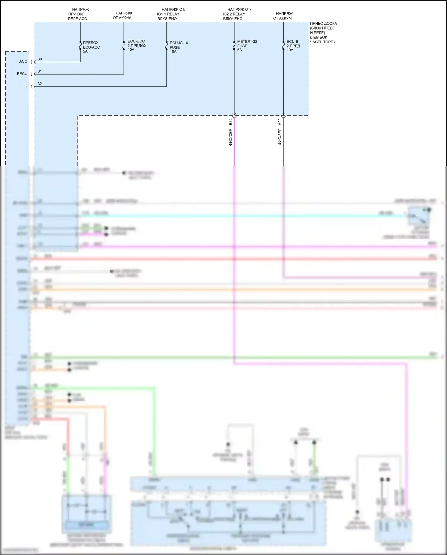 Camry Toyota XV70 (2017-2021): Электросхема фар, кроме гибридной (1 из 2) 