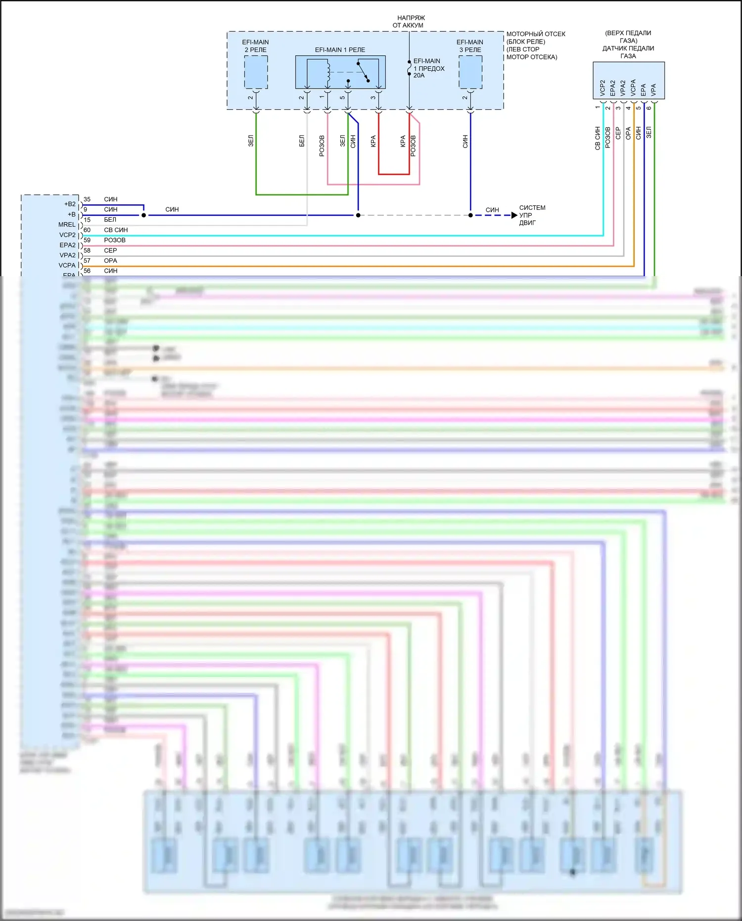 Camry Toyota XV70 (2017-2021): 2.5l, электросхема соединений коробки передач (1 из 3) 