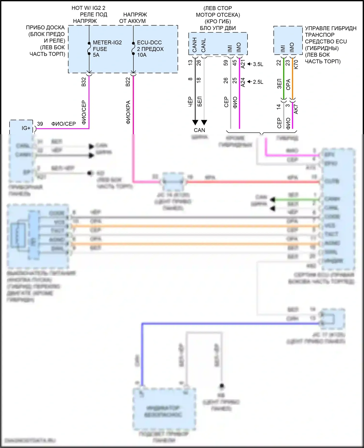 Camry Toyota XV70 (2017-2021): Электросхема иммобилайзера, кроме гибрида с смарт-ключом 
