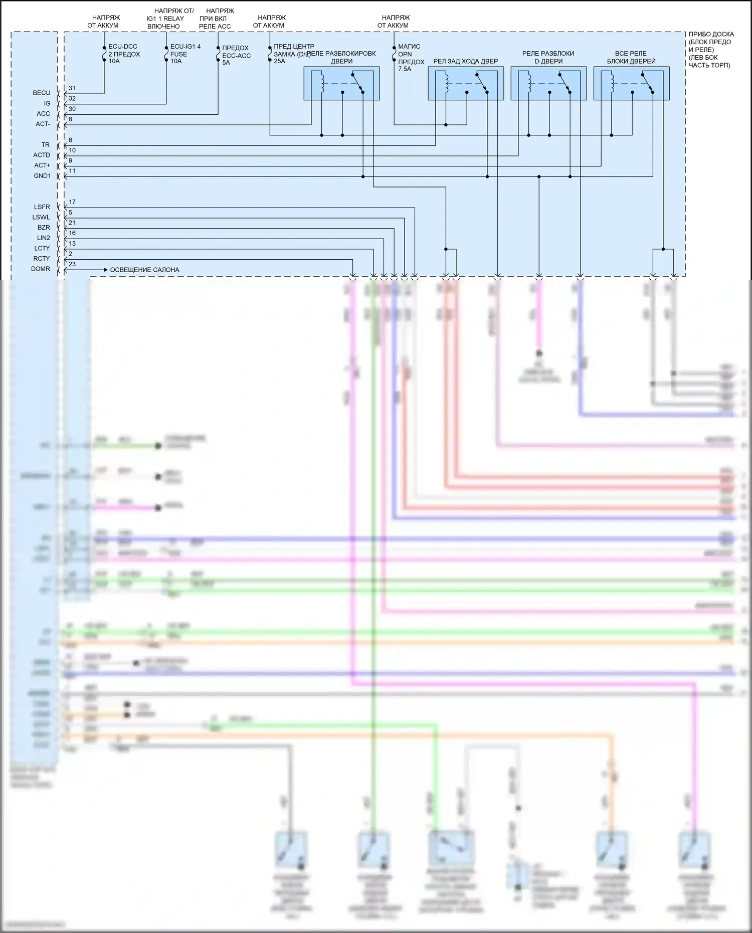 Camry Toyota XV70 (2017-2021): Электросхема с защитой от взлома, за исключением гибридной системы без смарт-ключа (1 из 3) 