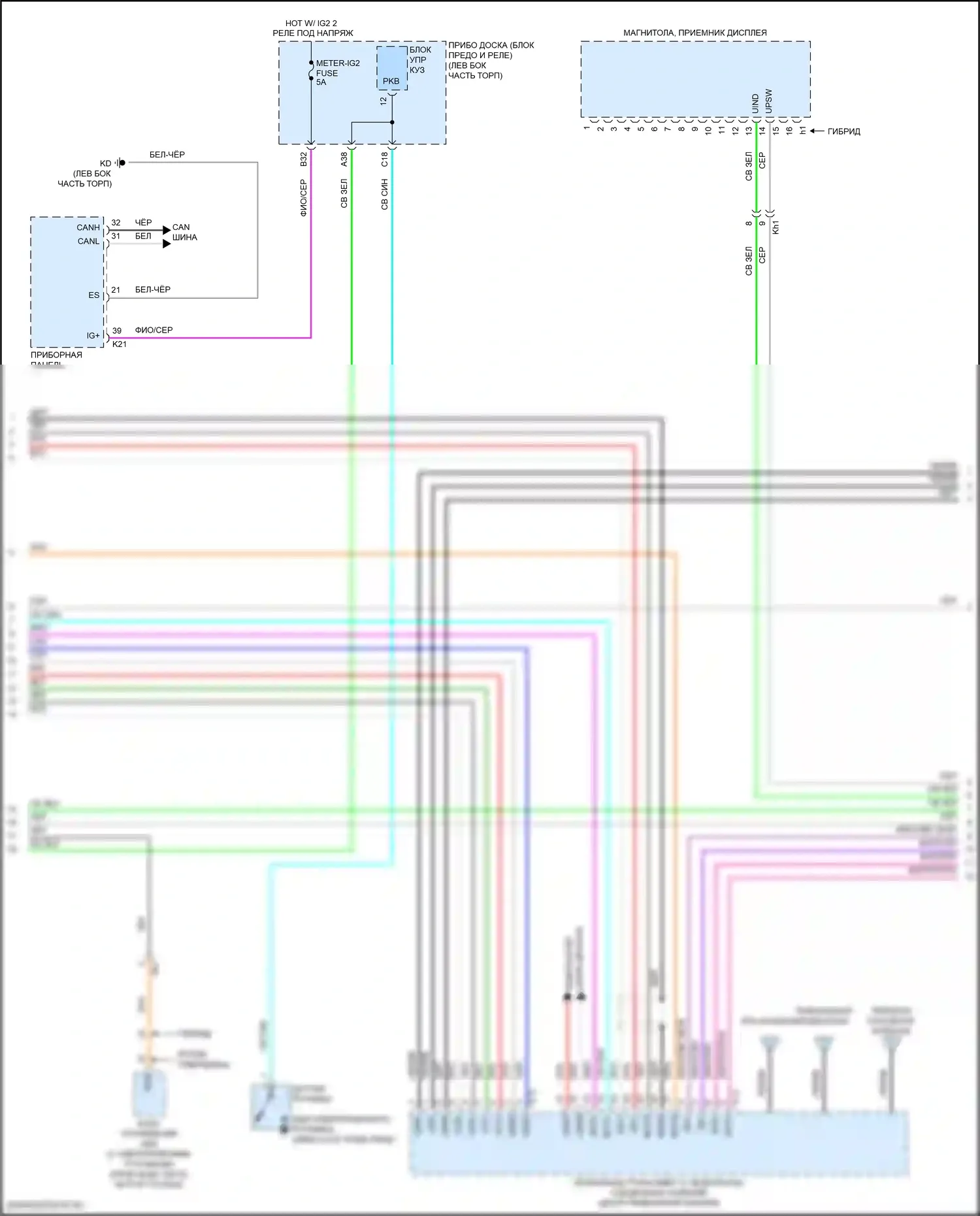 Camry Toyota XV70 (2017-2021): Электросхема навигации, со встроенным усилителем (3 из 5) 