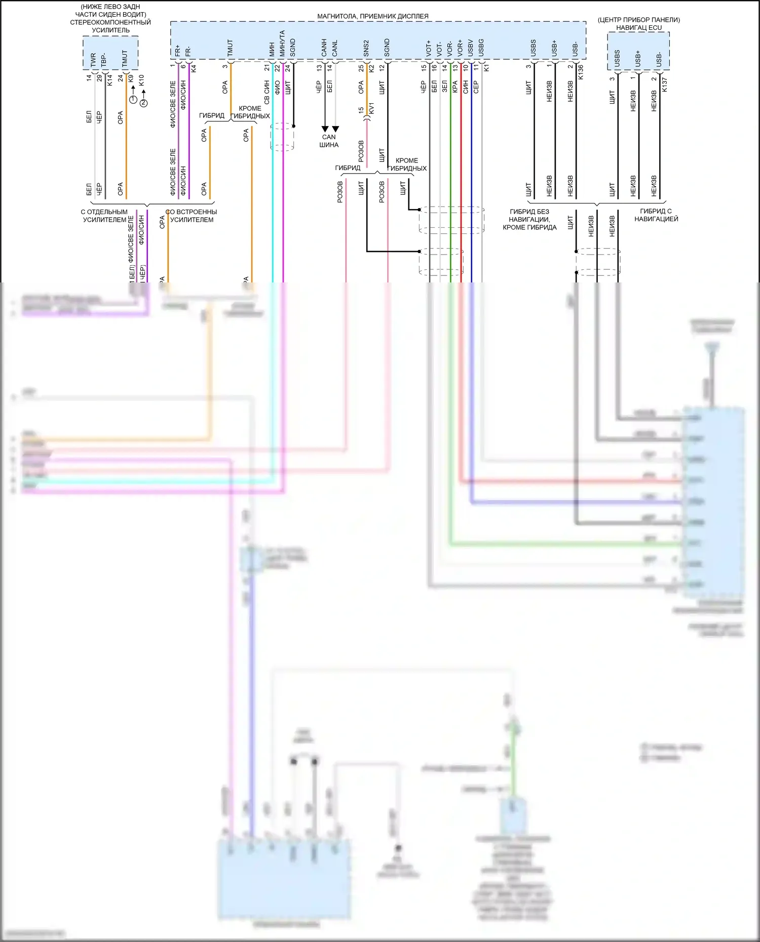 Camry Toyota XV70 (2017-2021): Электросхема телематики (3 из 3) 