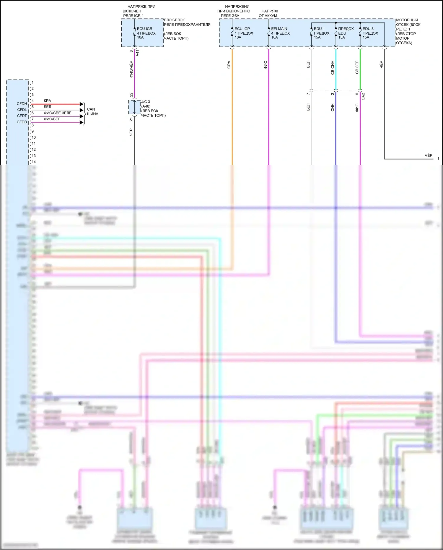 Camry Toyota XV80 (2024-2024): Электросхема двигатель 2.5л гибрид, электросхема органов управления двигателем (1 из 9) 
