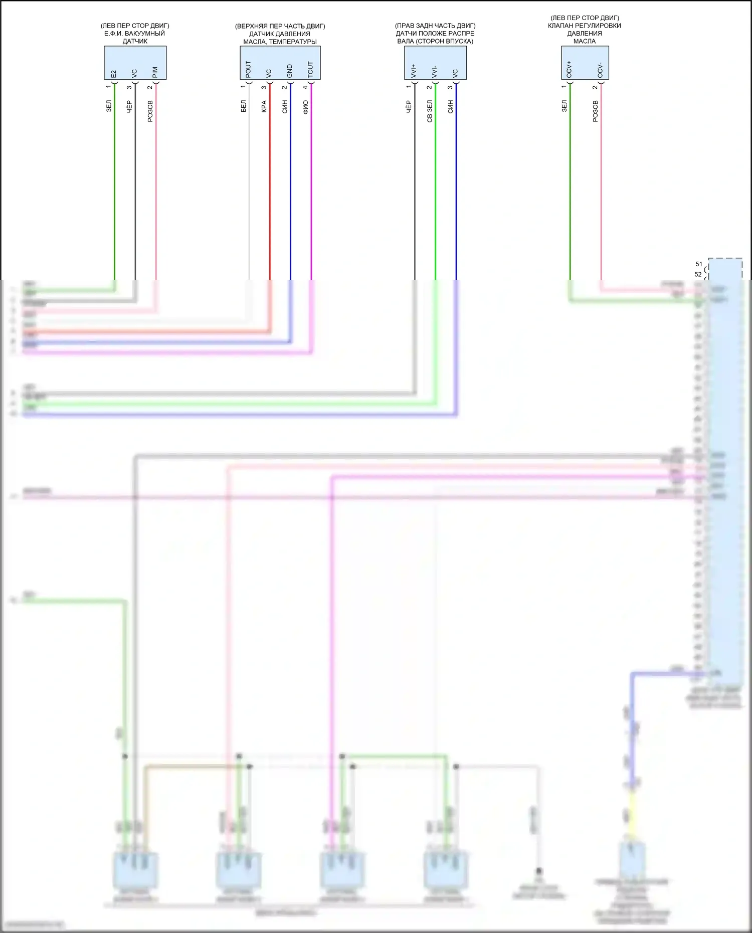 Camry Toyota XV80 (2024-2024): Электросхема двигатель 2.5л гибрид, электросхема органов управления двигателем (9 из 9) 