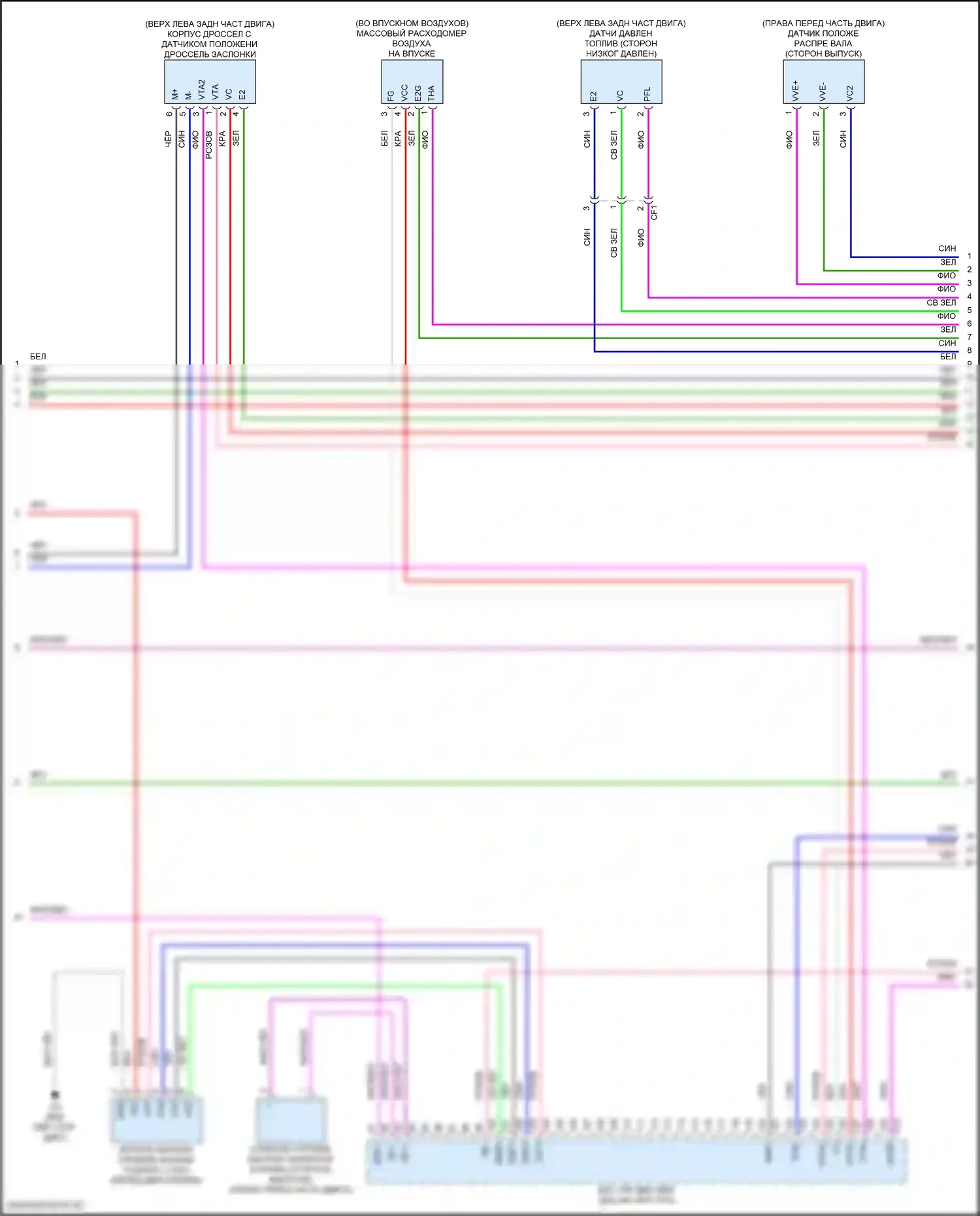 Camry Toyota XV80 (2024-2024): Электросхема двигатель 2.5л гибрид, управление двигателем электросхема (7 из 9) 