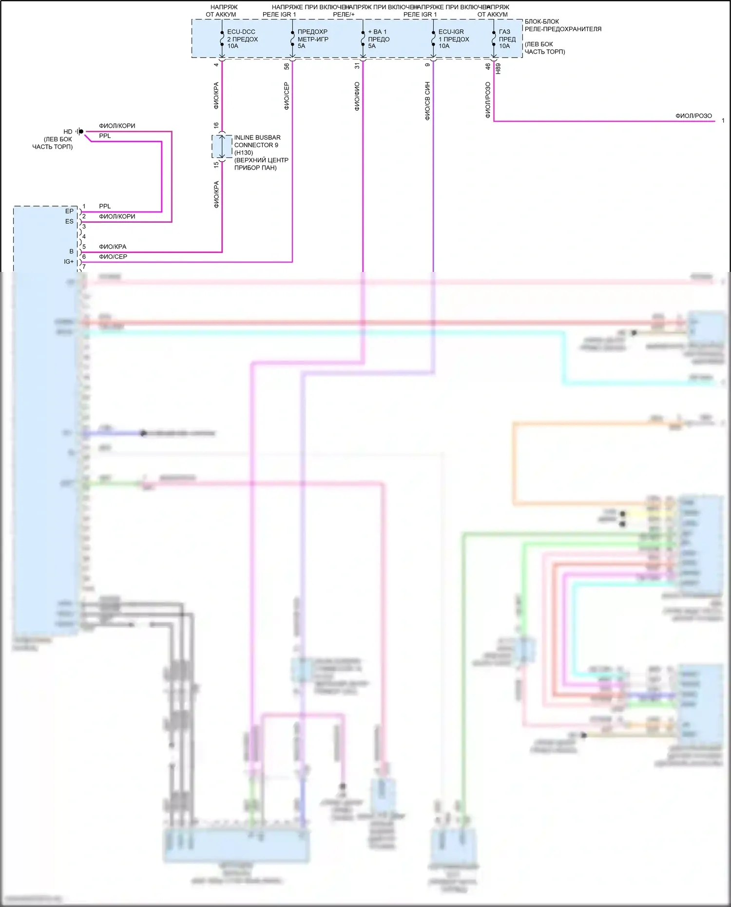 Camry Toyota XV80 (2024-2024): Электросхема приборной панели (1 из 3) 