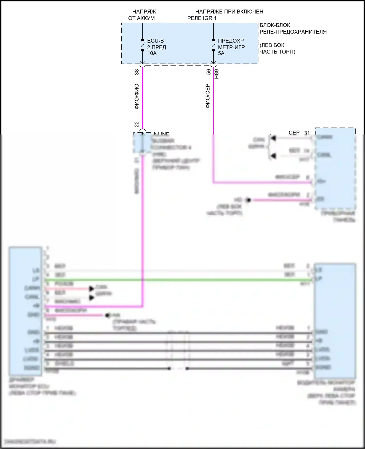 Camry Toyota XV80 (2024-2024): Электросхема мониторинга водителя 