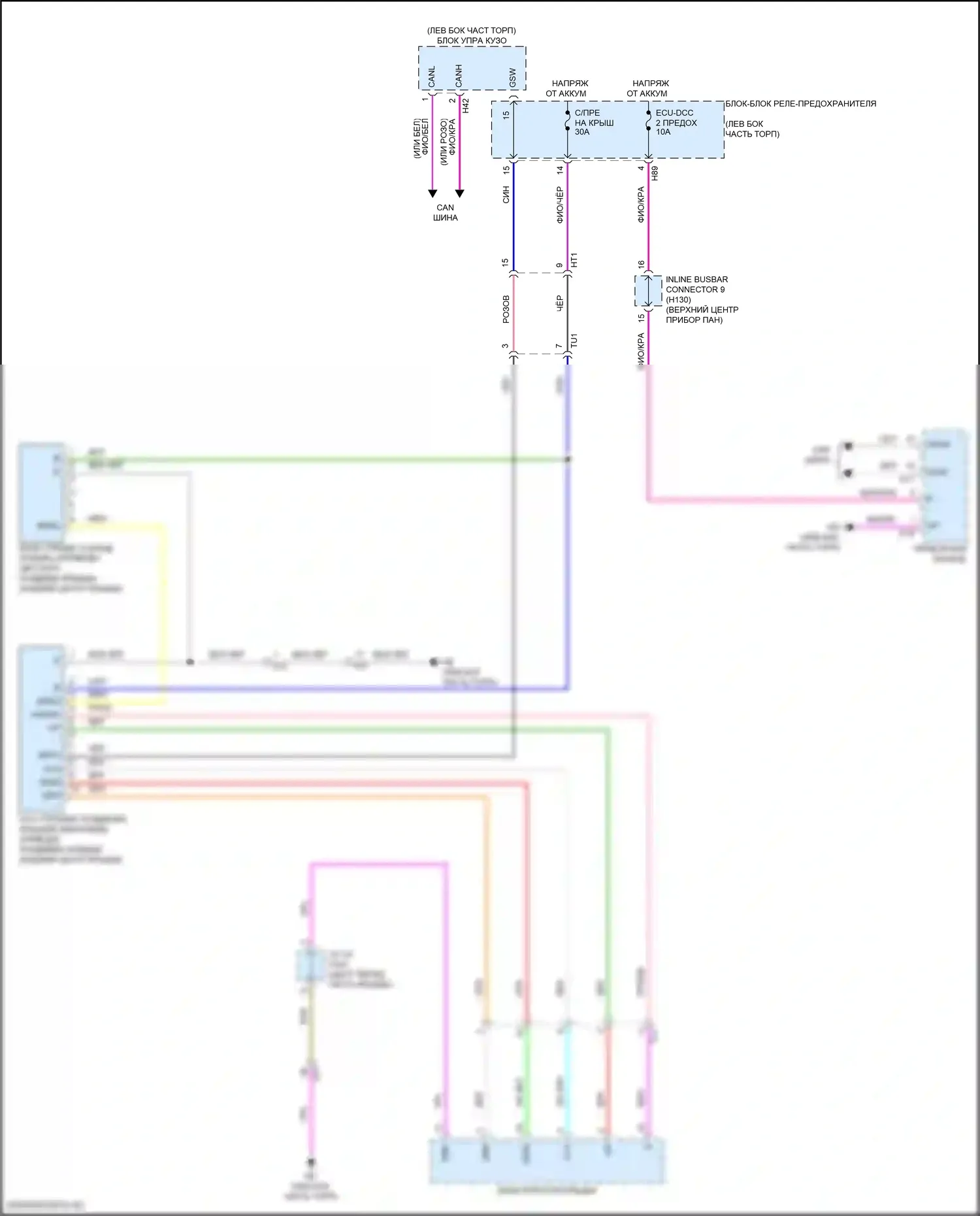 Camry Toyota XV80 (2024-2024): Электросхема складной крыши/люка, с панорамным 