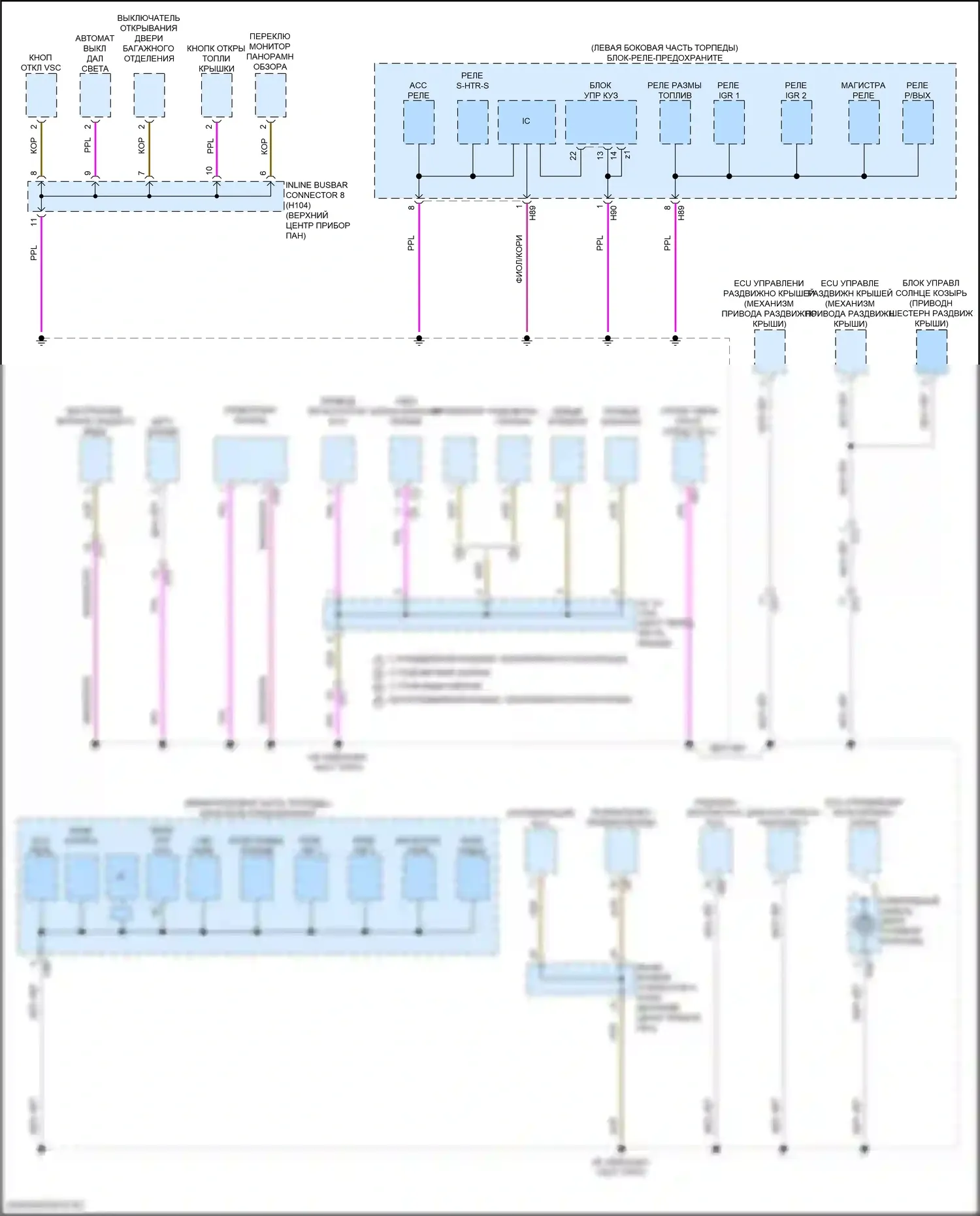 Camry Toyota XV80 (2024-2024): Электросхема точек подключения масс (2 из 5) 