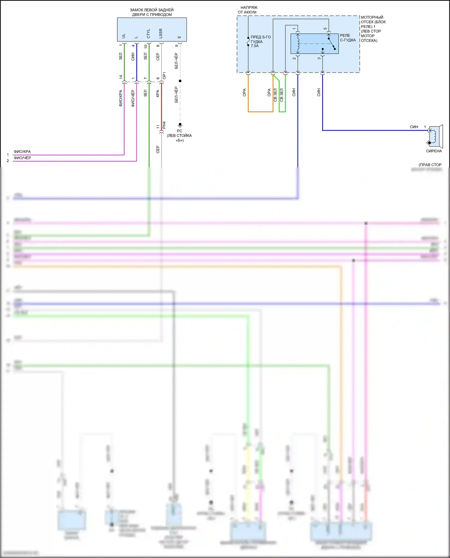 Camry Toyota XV80 (2024-2024): Электросхема центрального замка (2 из 5) 