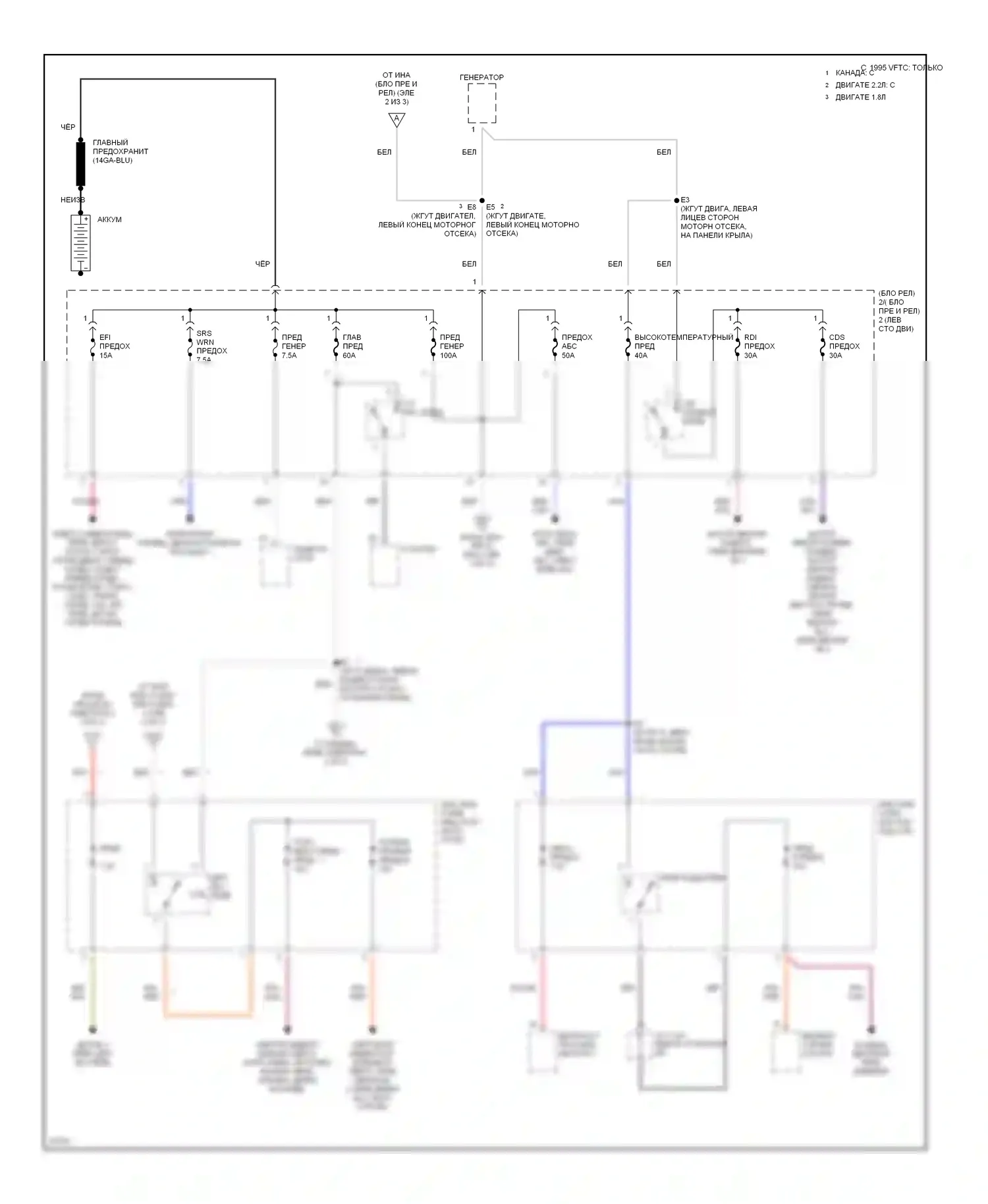Celica Toyota T200 рестайлинг (1995-1999): Электросхема блока предохранителей реле (1 из 3) 