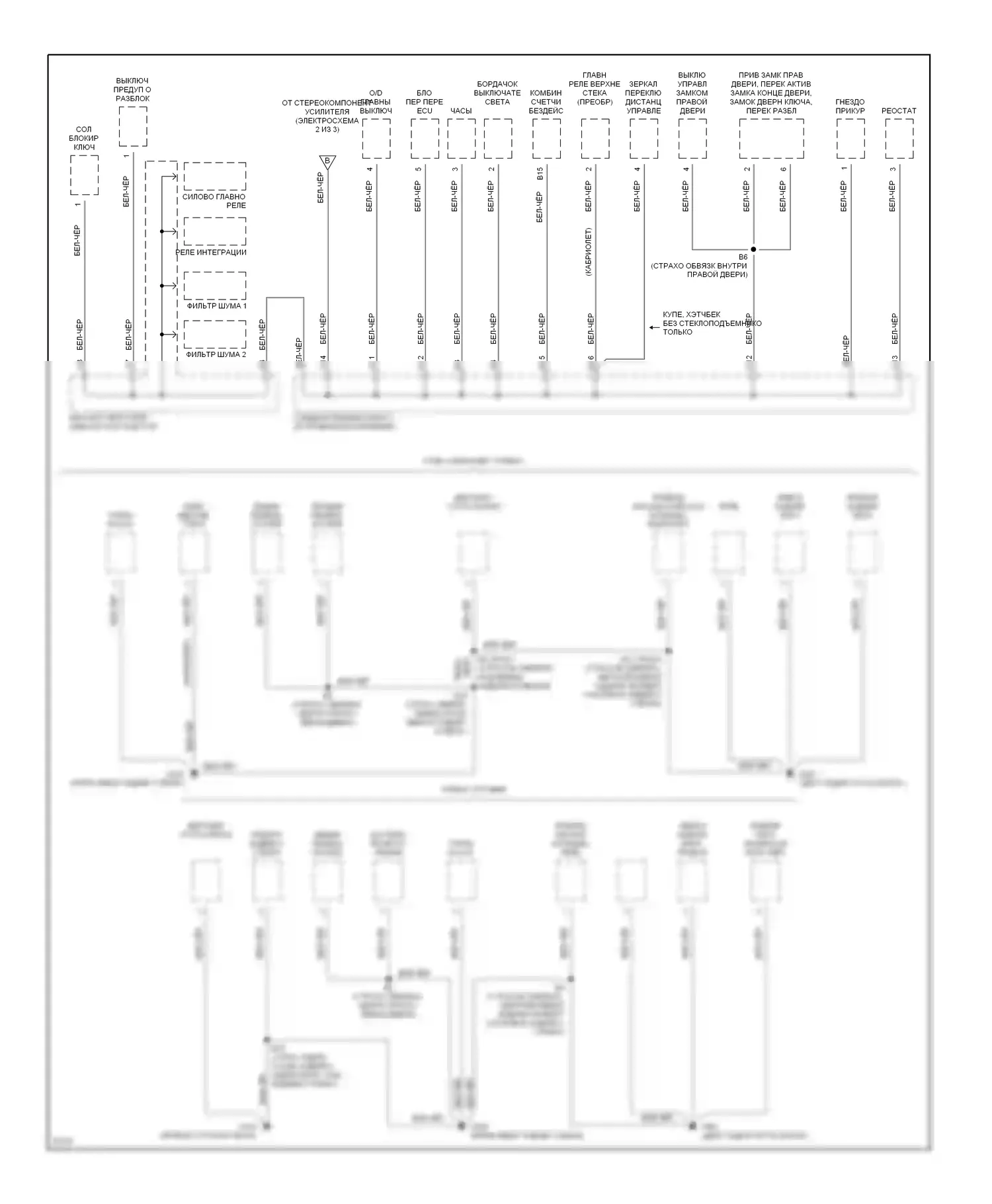 Celica Toyota T200 рестайлинг (1995-1999): Электросхема точек подключения масс (3 из 3) 