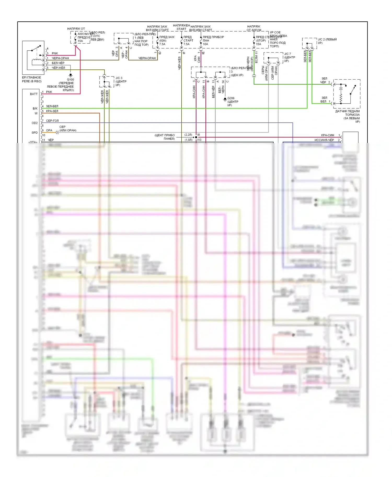 Celica Toyota T200 (1993-1995): Электросхема коробки передач 