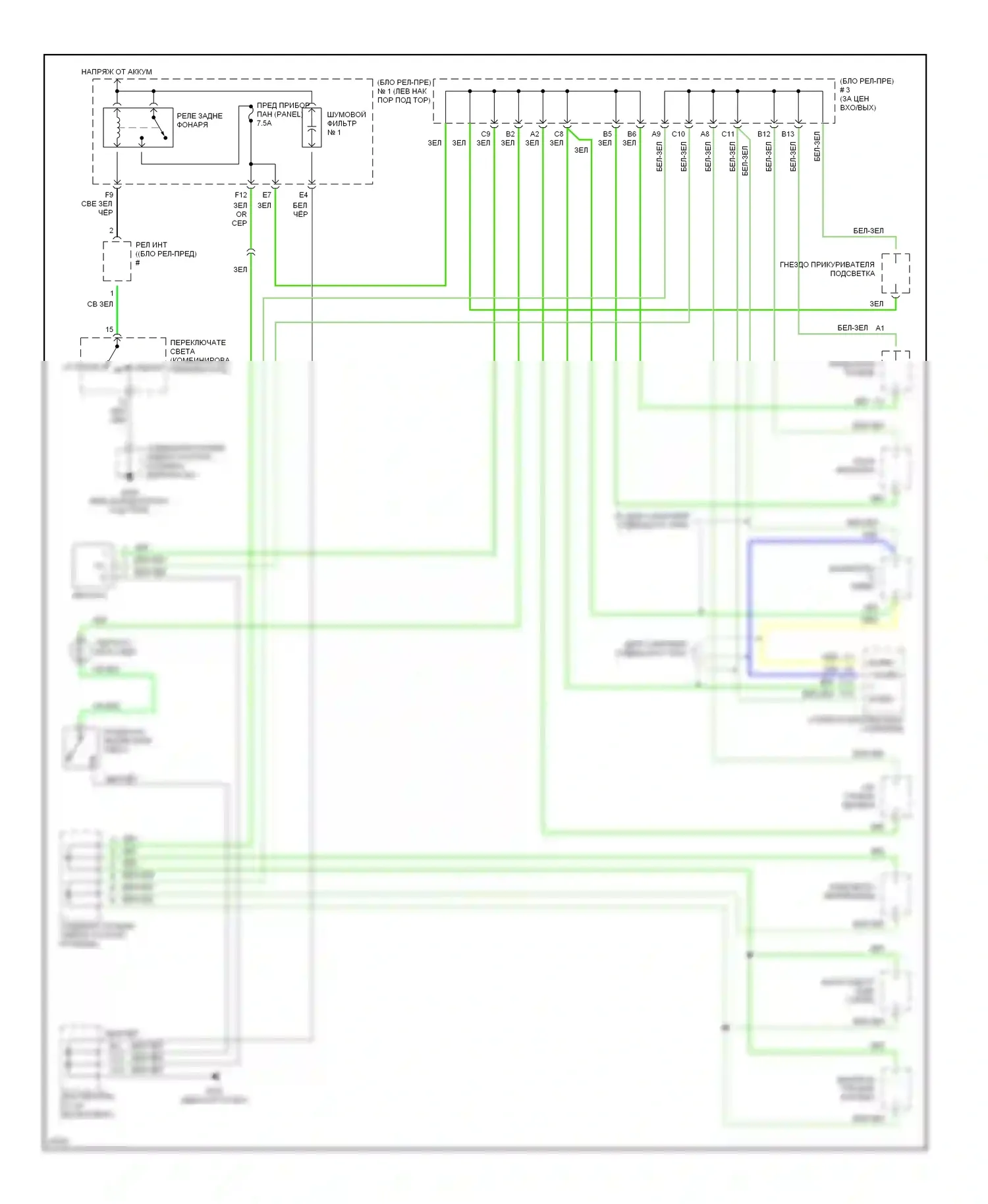 Celica Toyota T200 (1993-1995): Электросхема подсветки приборной панели 