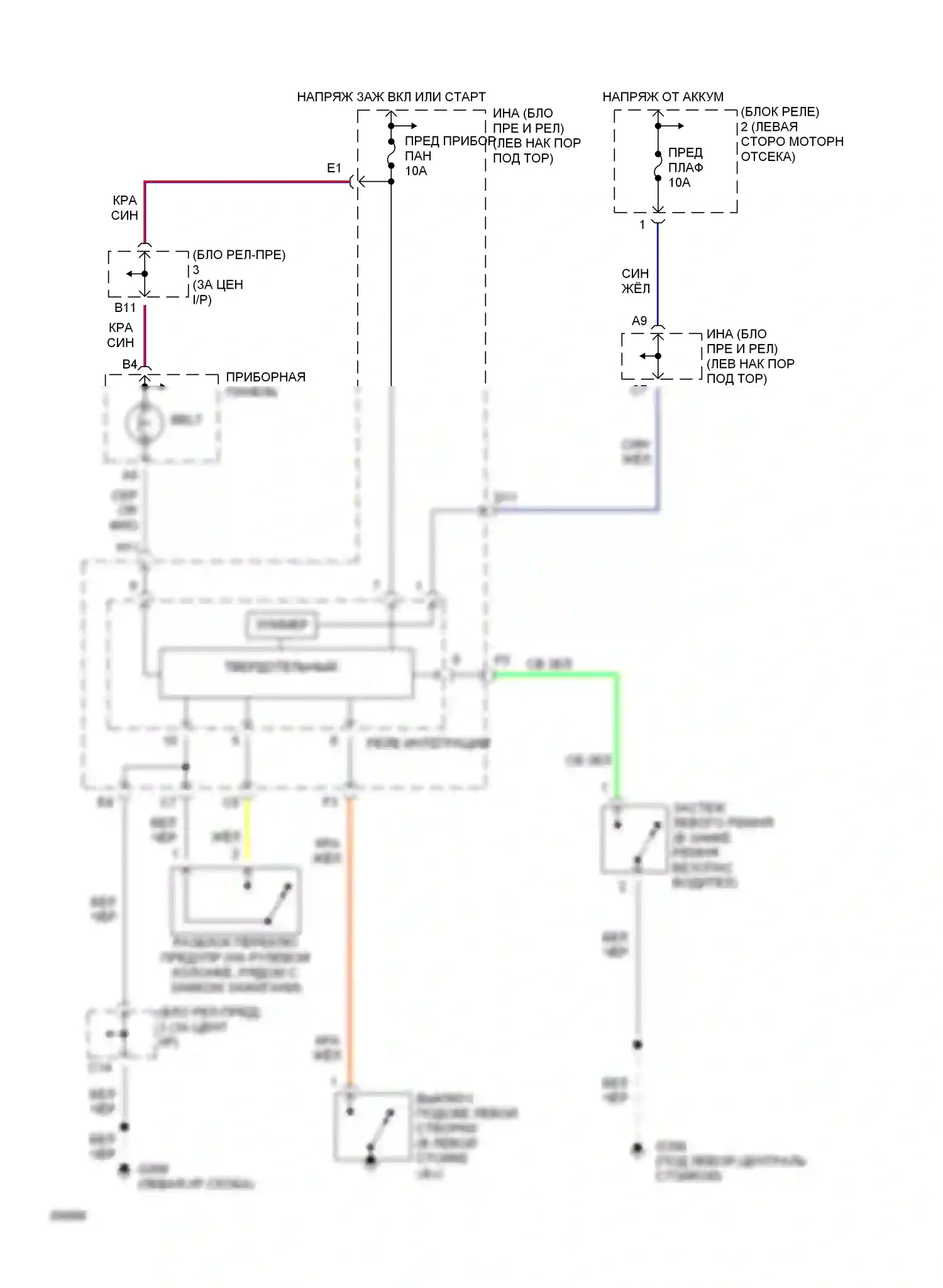 Celica Toyota T200 (1993-1995): Электросхемы системы оповещения 