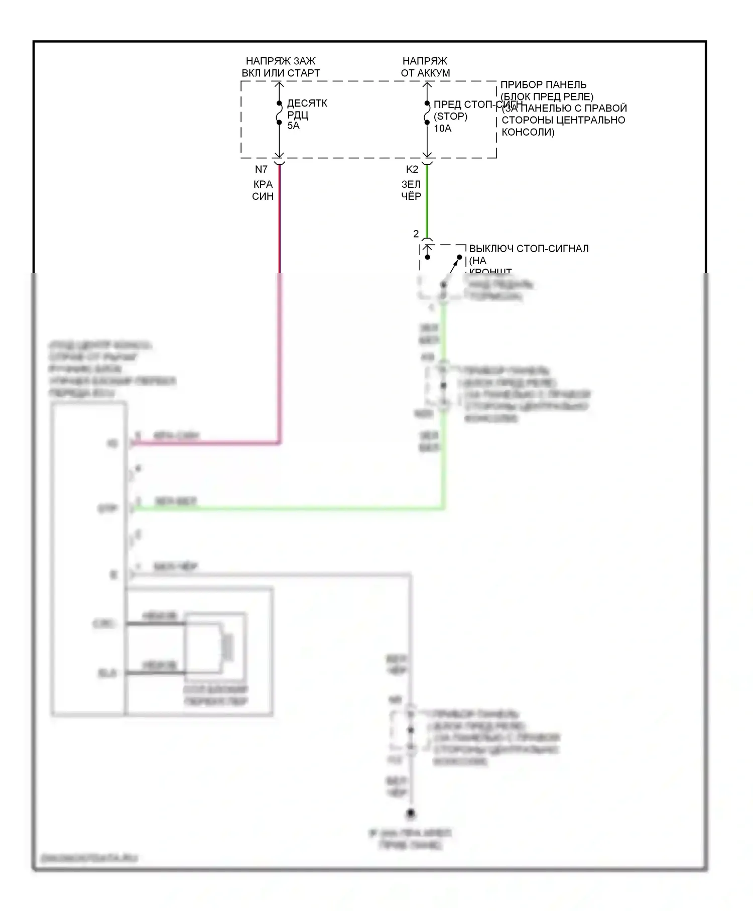 Celica Toyota T230 рестайлинг (2002-2006): Электросхема блокировки селектора 