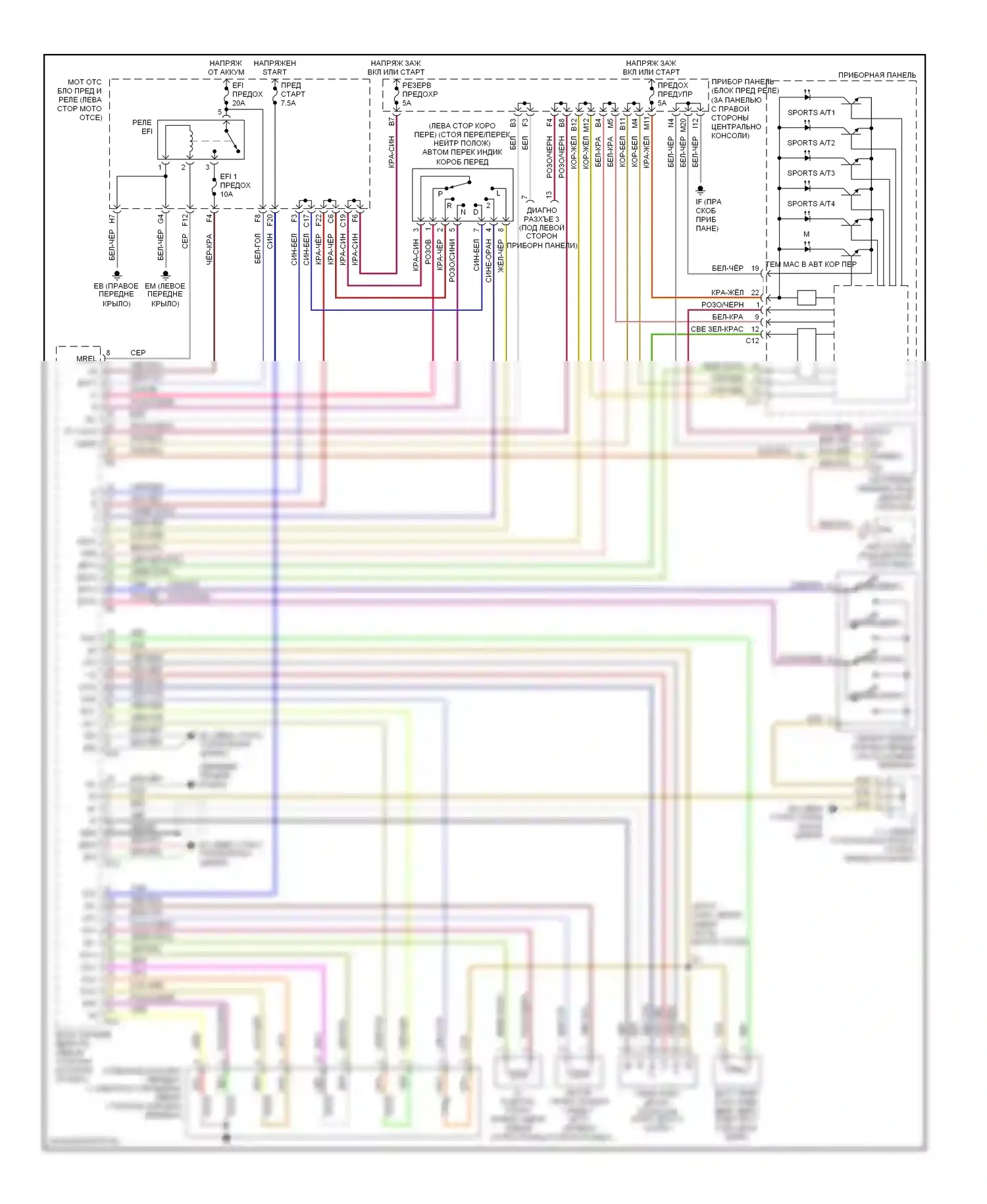 Celica Toyota T230 рестайлинг (2002-2006): Электросхема автоматической коробки передач, гт-с 