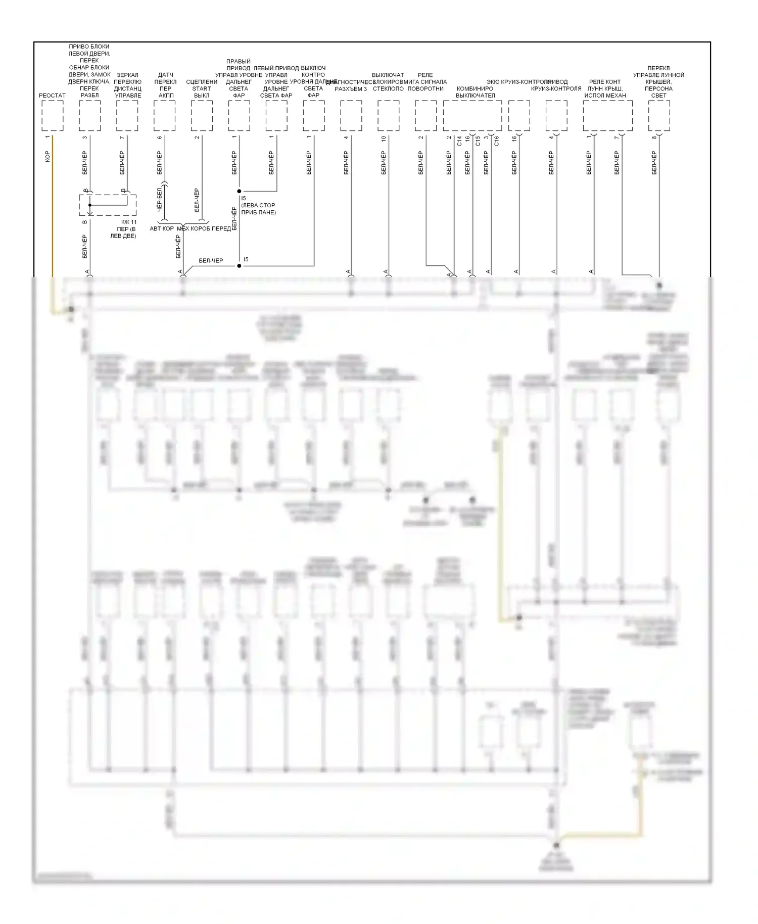 Celica Toyota T230 рестайлинг (2002-2006): Электросхема разводки массы, gt (2 из 2) 