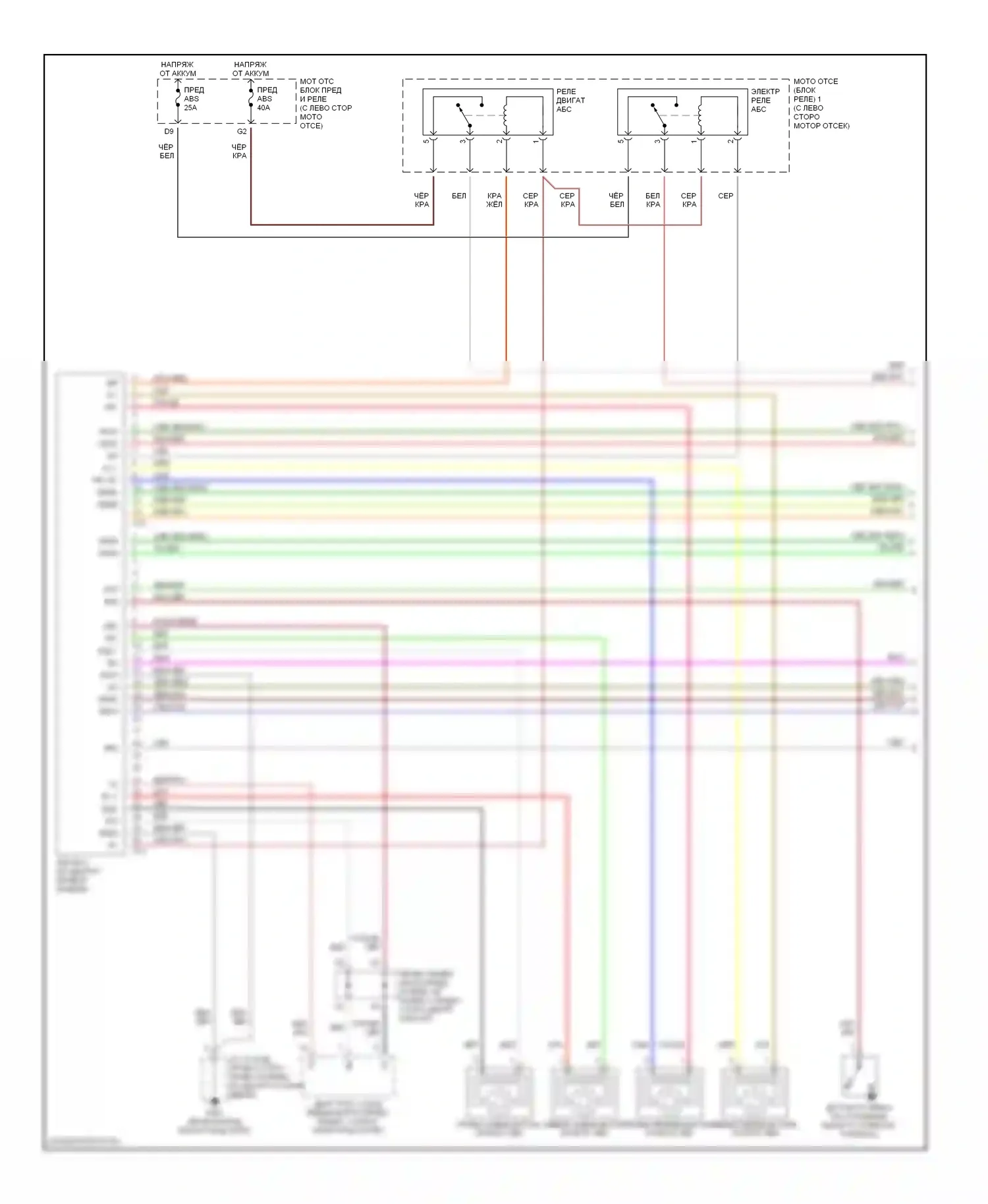 Celica Toyota T230 (1999-2002): Электросхемы антиблокировочной системы abs (1 из 2) 