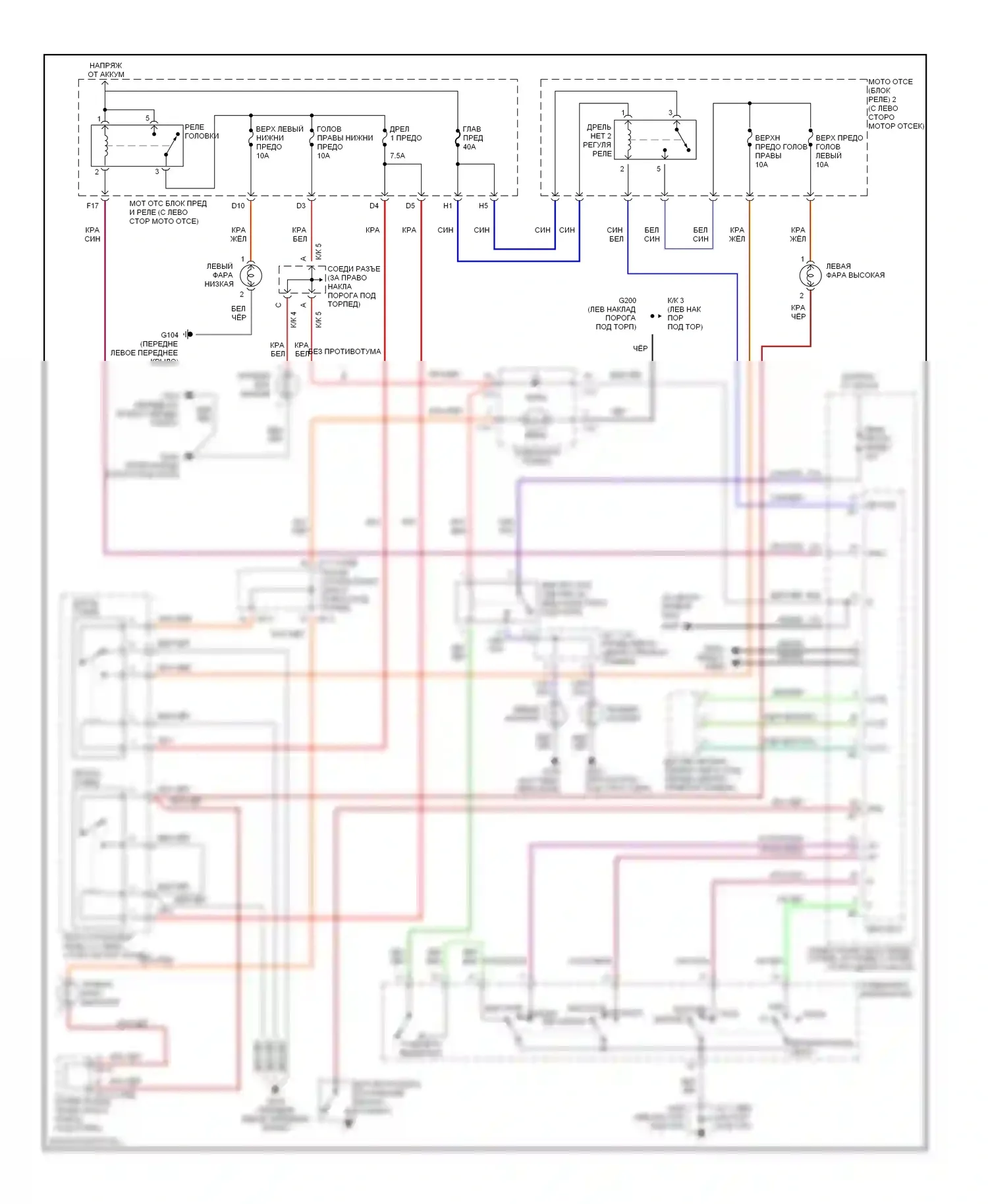 Celica Toyota T230 (1999-2002): Электросхема фар 