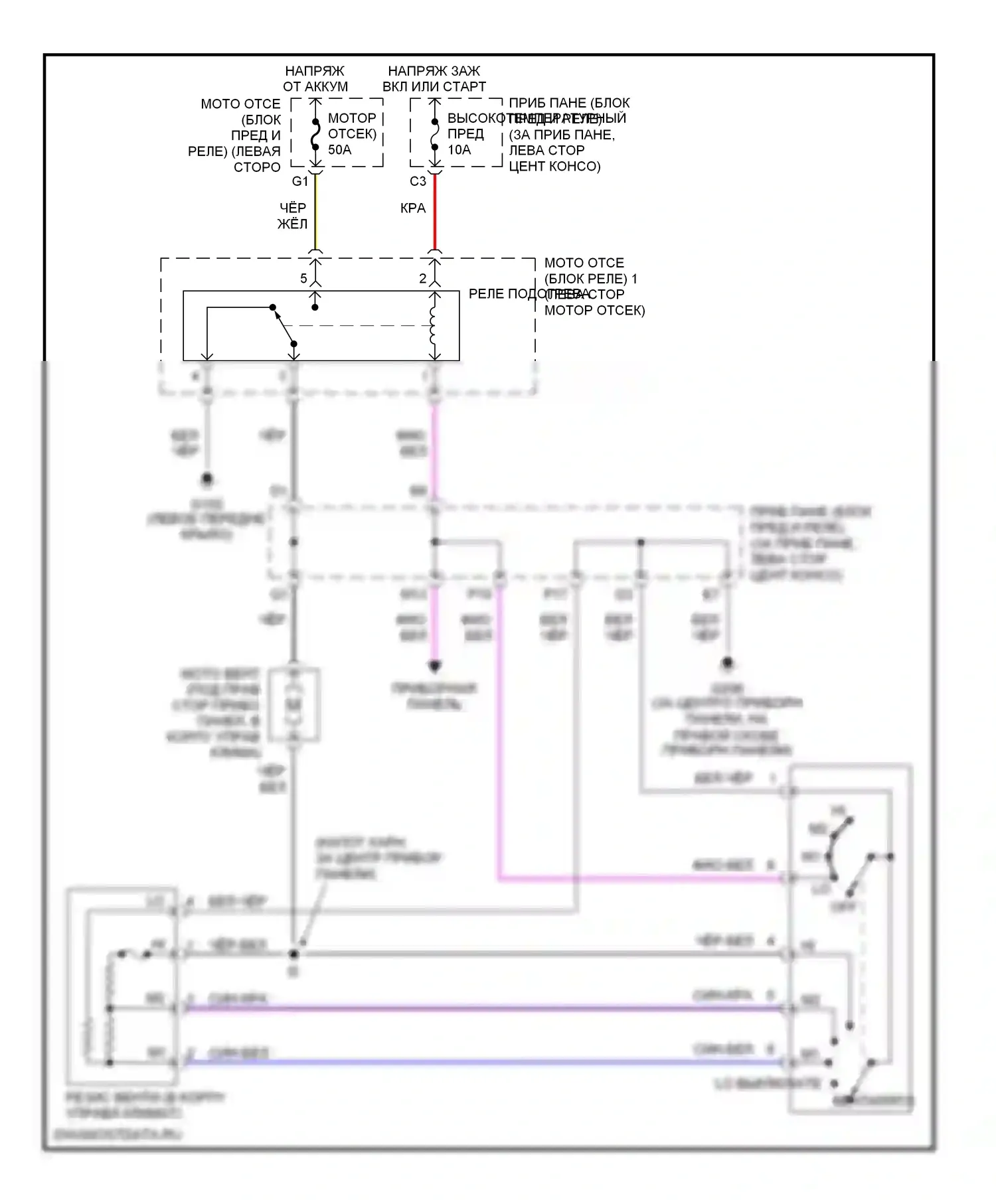 Celica Toyota T230 (1999-2002): Электросхема нагревателя 