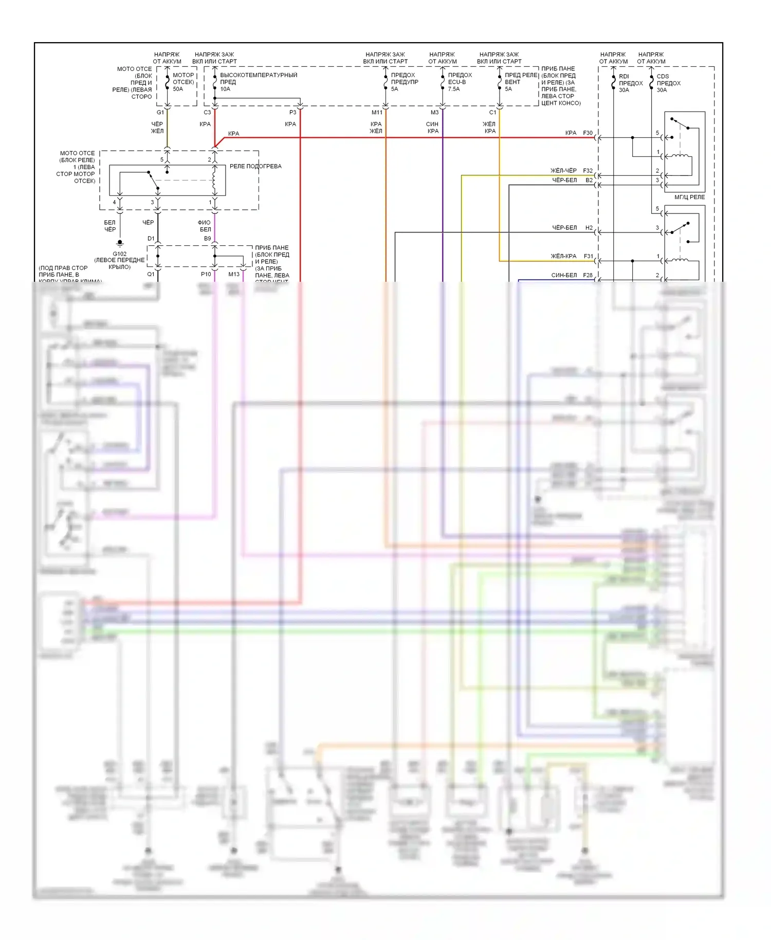 Celica Toyota T230 (1999-2002): Электросхема ручного кондиционера 