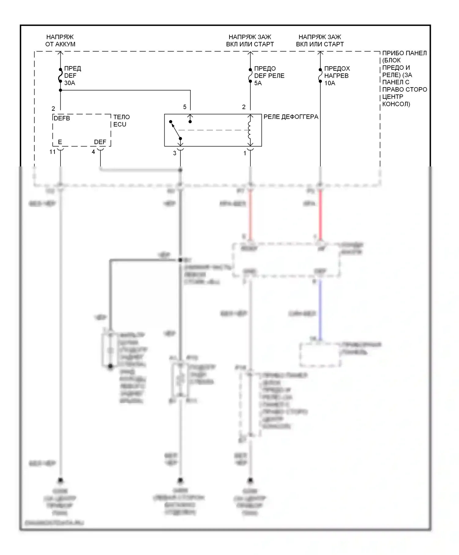 Celica Toyota T230 (1999-2002): Электросхема подогрева 