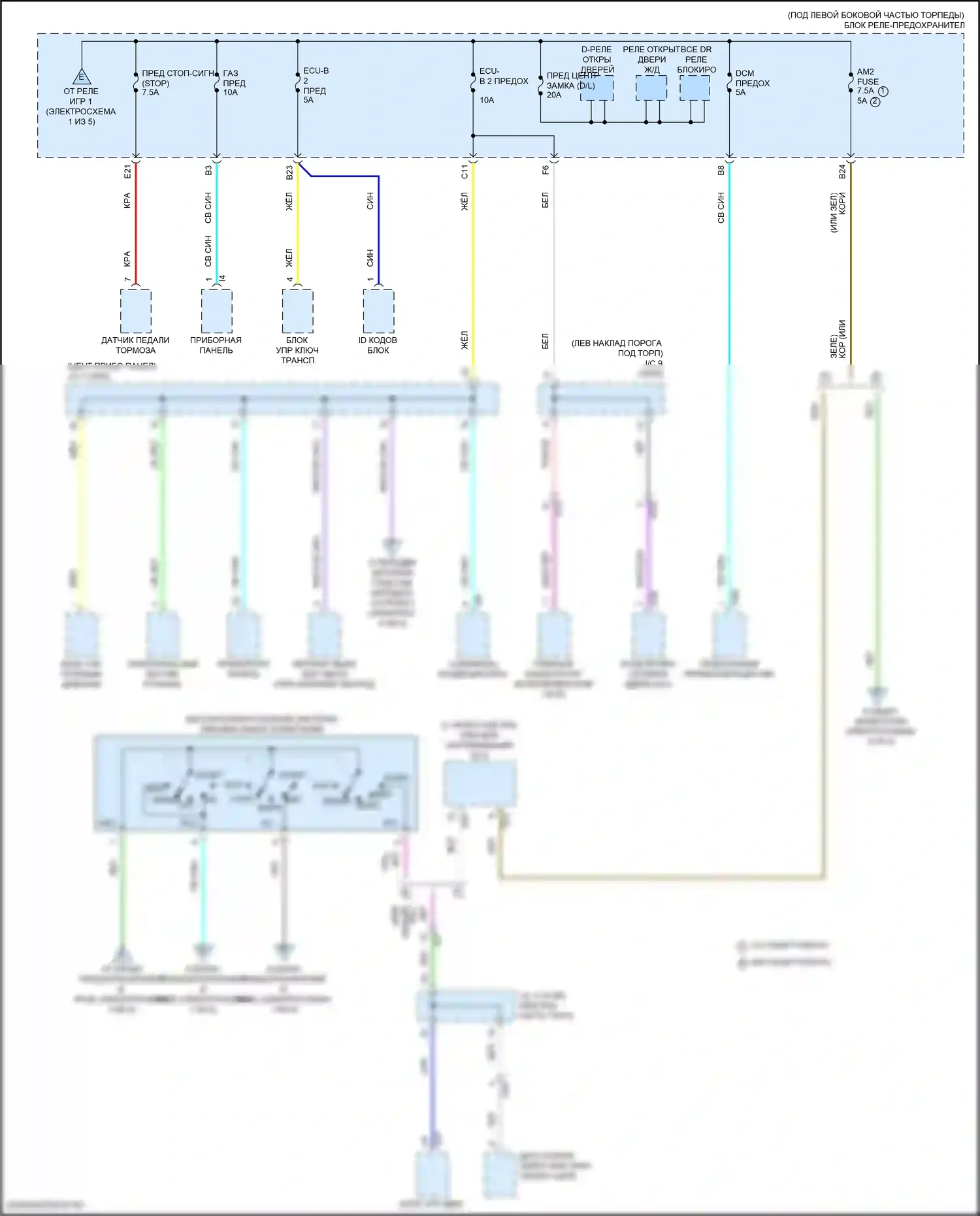 Corolla Cross Toyota I (2020-2024): Электросхема блока предохранителей реле (3 из 5) 
