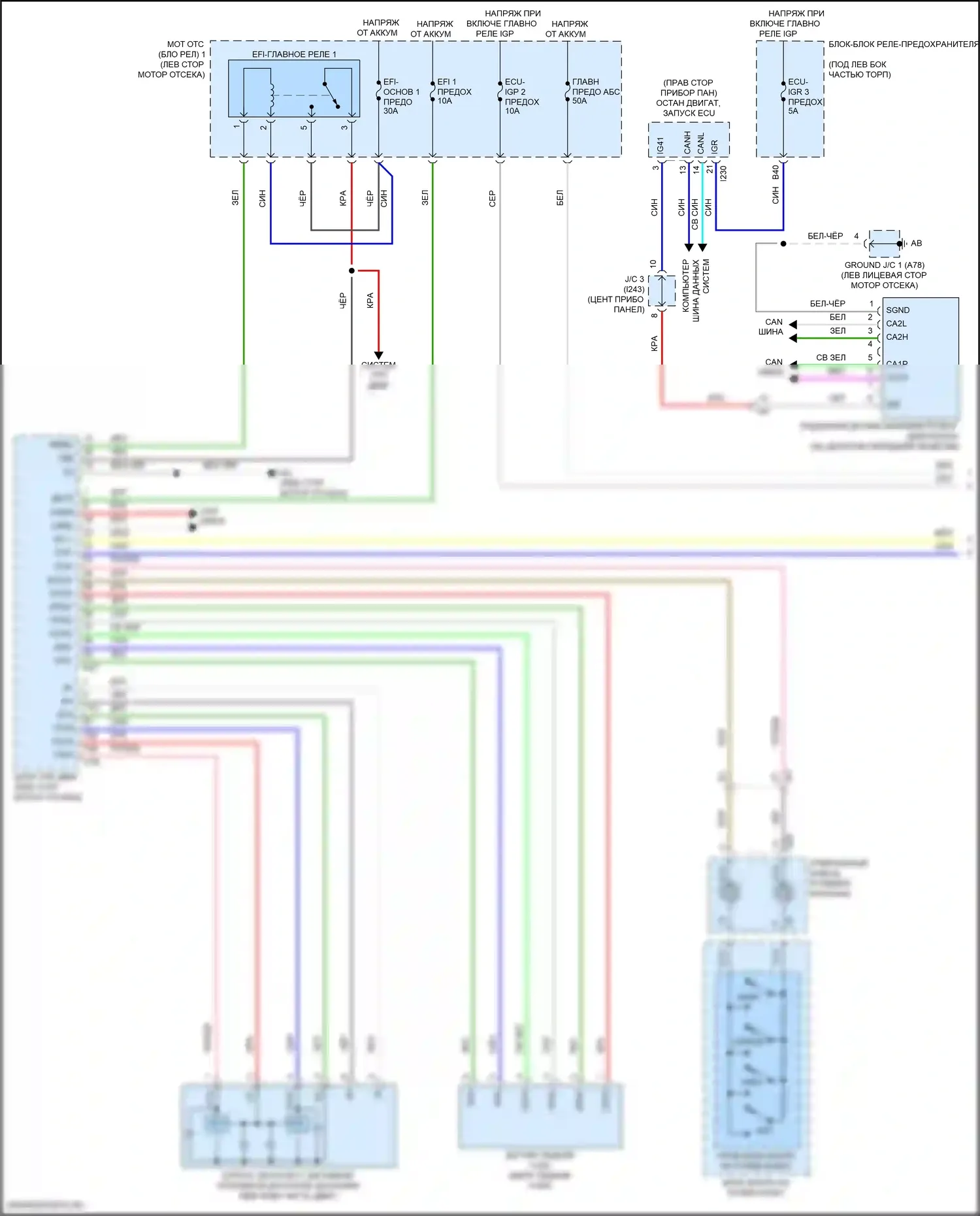 Corolla Cross Toyota I (2020-2024): Электросхема динамического лазерного круиз-контроля (1 из 2) 