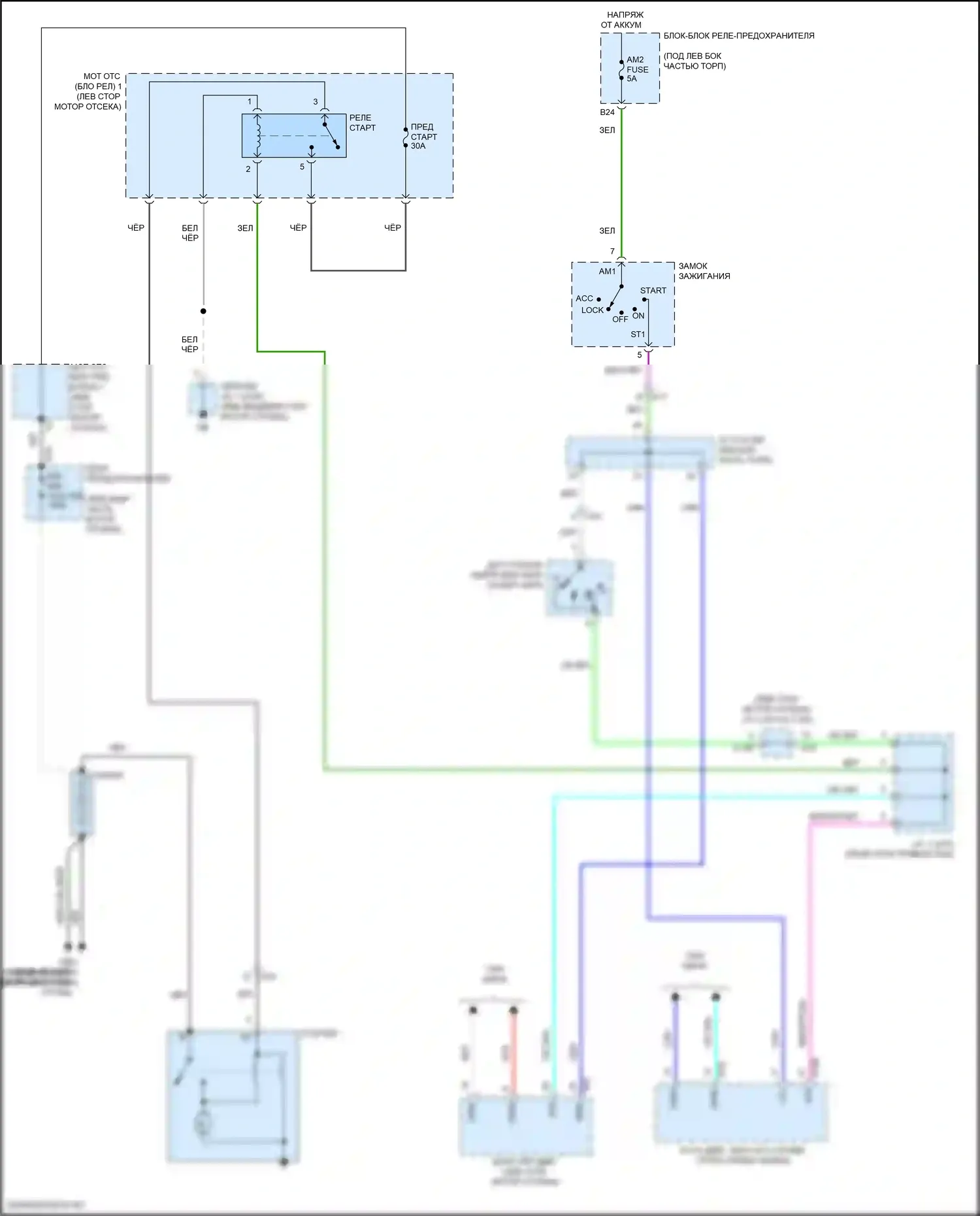 Corolla Cross Toyota I (2020-2024): Электросхема стартера, без смарт-ключа 