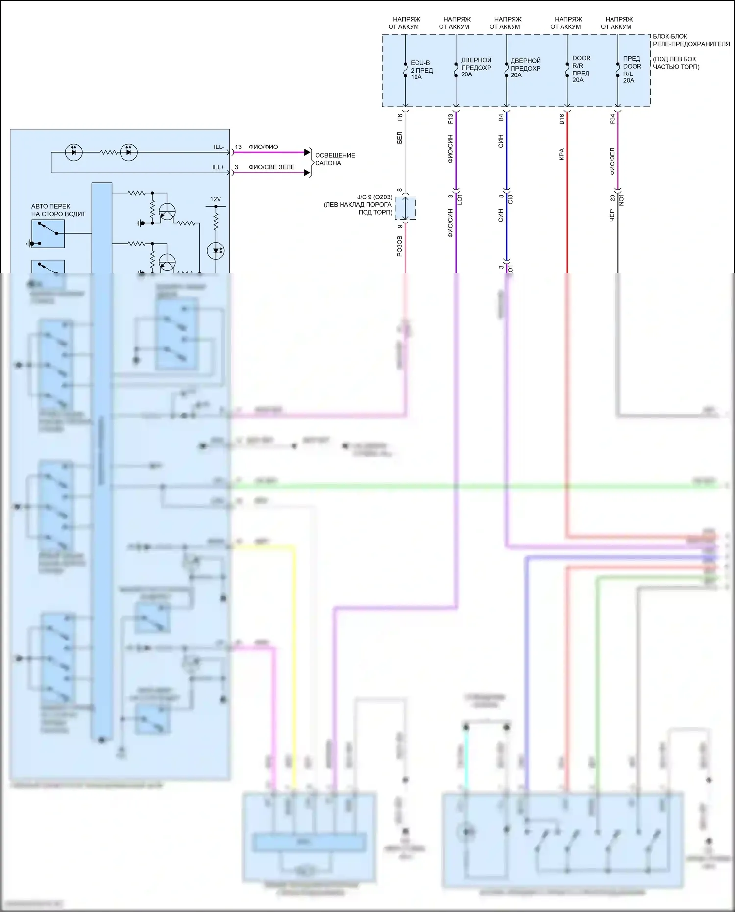 Corolla Cross Toyota I (2020-2024): Электросхема стеклоподъемников (1 из 3) 