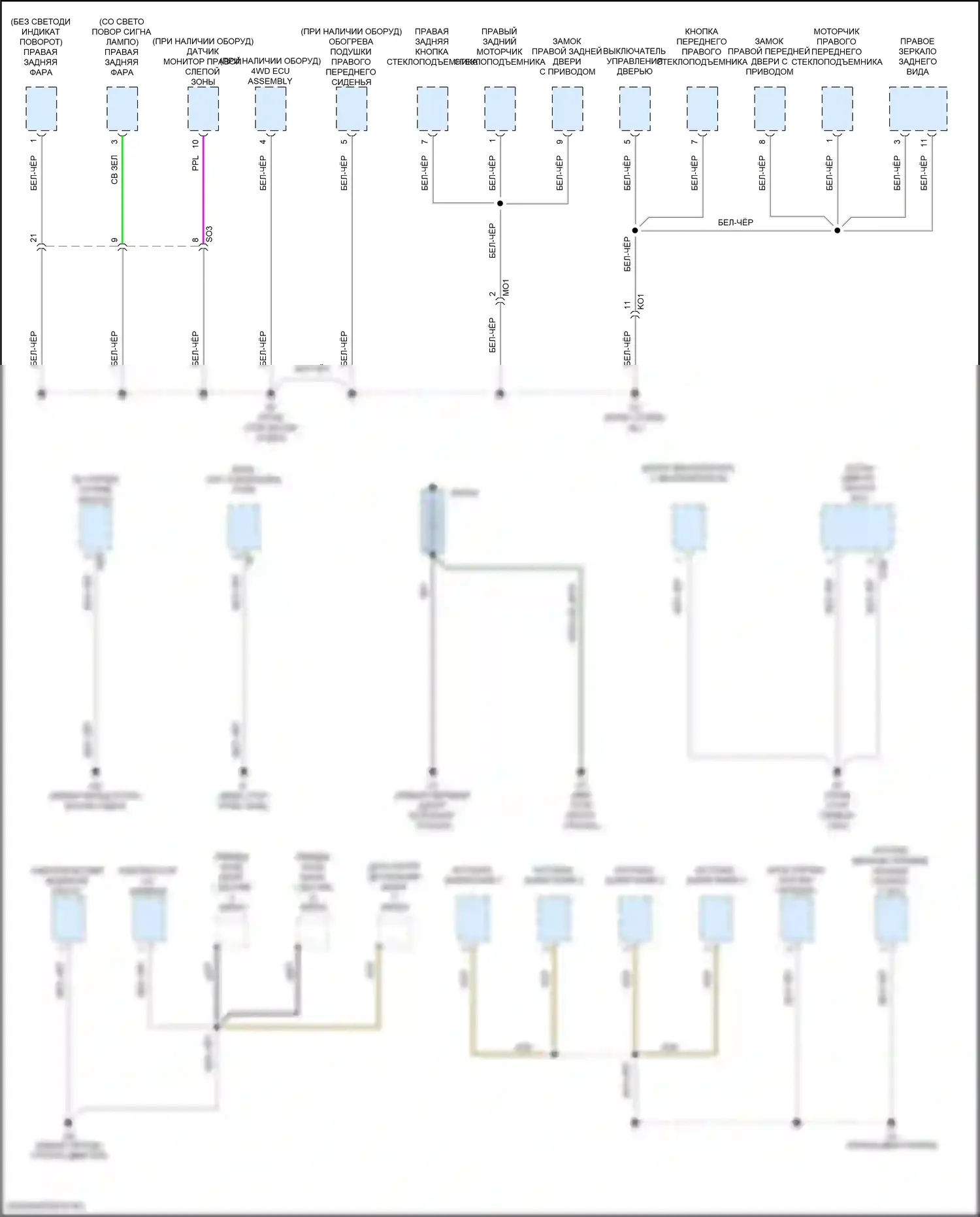 Corolla Cross Toyota I (2020-2024): Электросхема точек подключения масс (4 из 4) 
