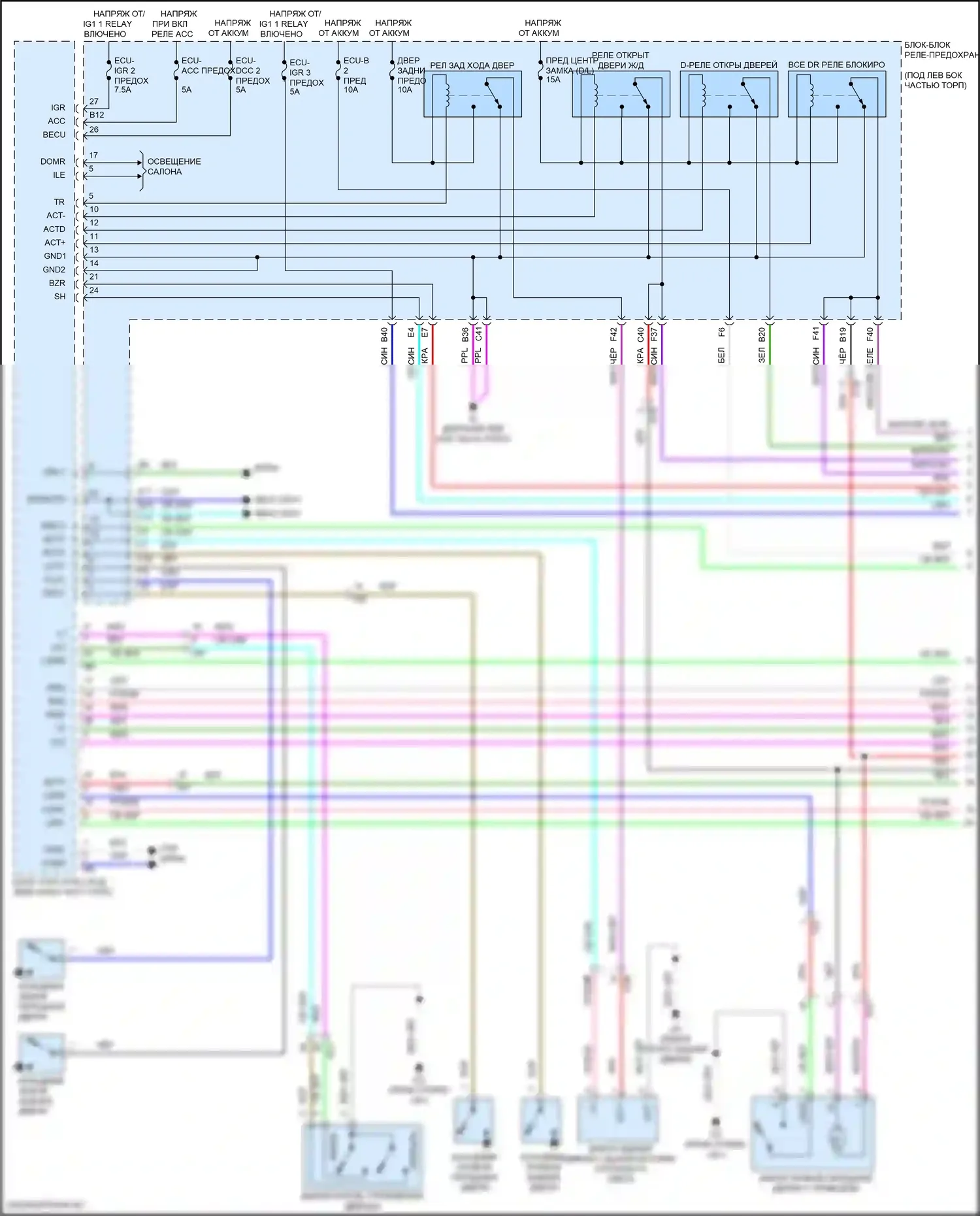 Corolla Cross Toyota I (2020-2024): Электросхема центрального замка, без системы интеллектуальных ключей (1 из 3) 