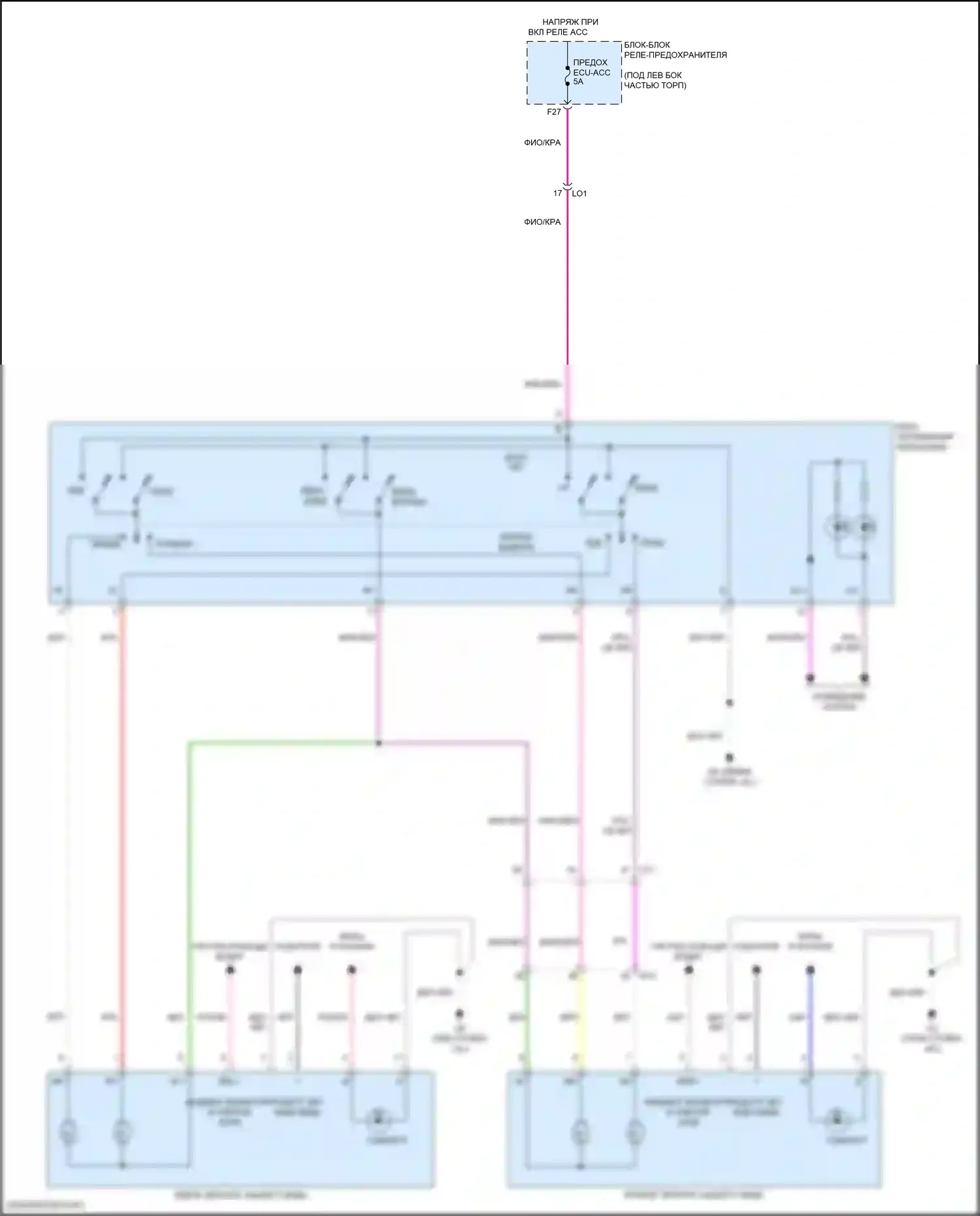 Corolla Cross Toyota I (2020-2024): Электросхема управления зеркалами заднего вида 