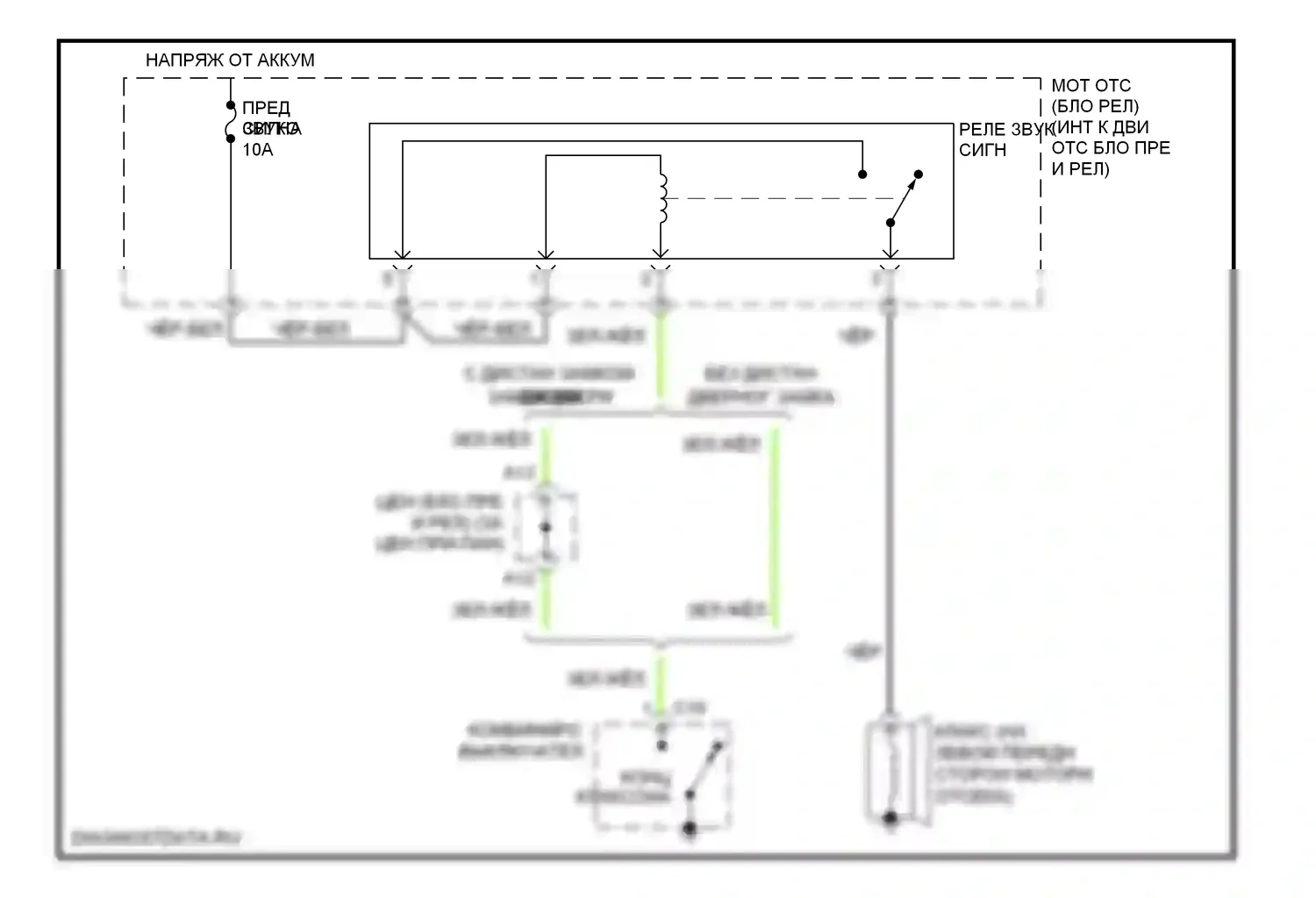Corolla Toyota IX рестайлинг (2003-2007): Электросхема клаксона 