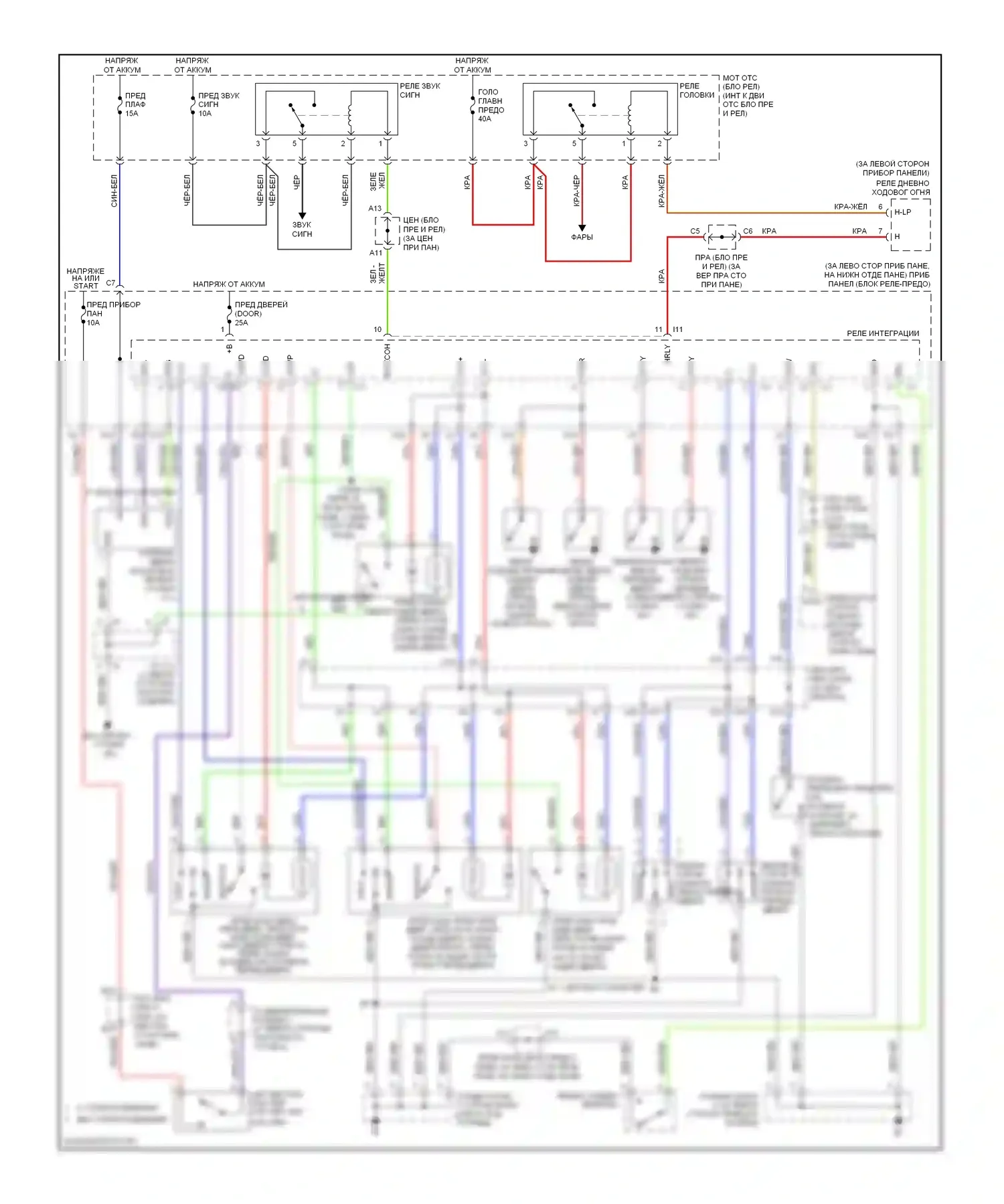 Corolla Toyota IX рестайлинг (2003-2007): Электросхема центрального замка, с бесключевым доступом 