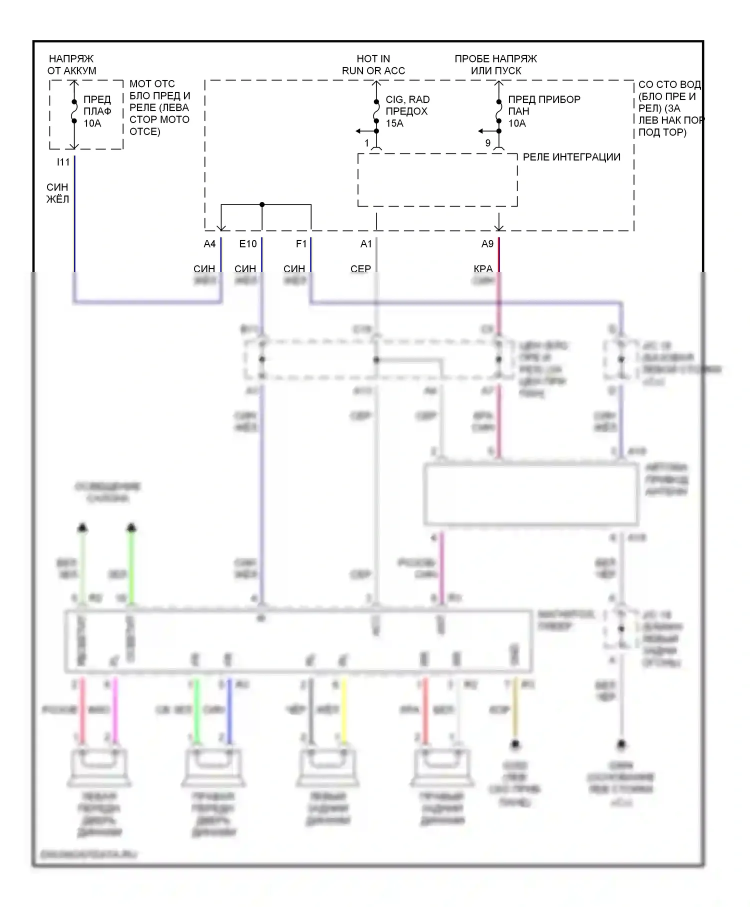 Corolla Toyota VII (1991-2002): Магнитола электросхем 