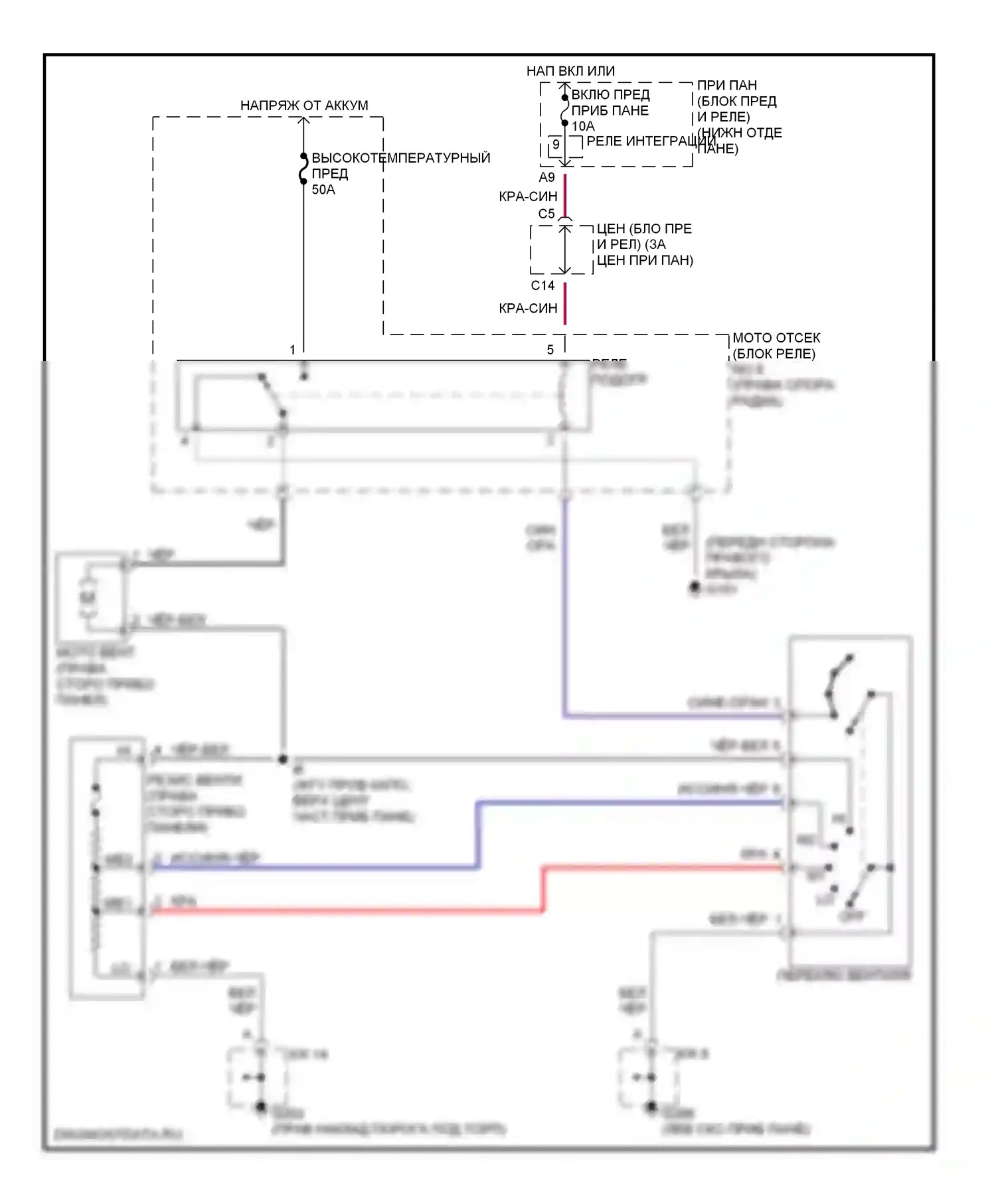 Corolla Toyota VIII (1995-2000): Электросхема нагревателя 