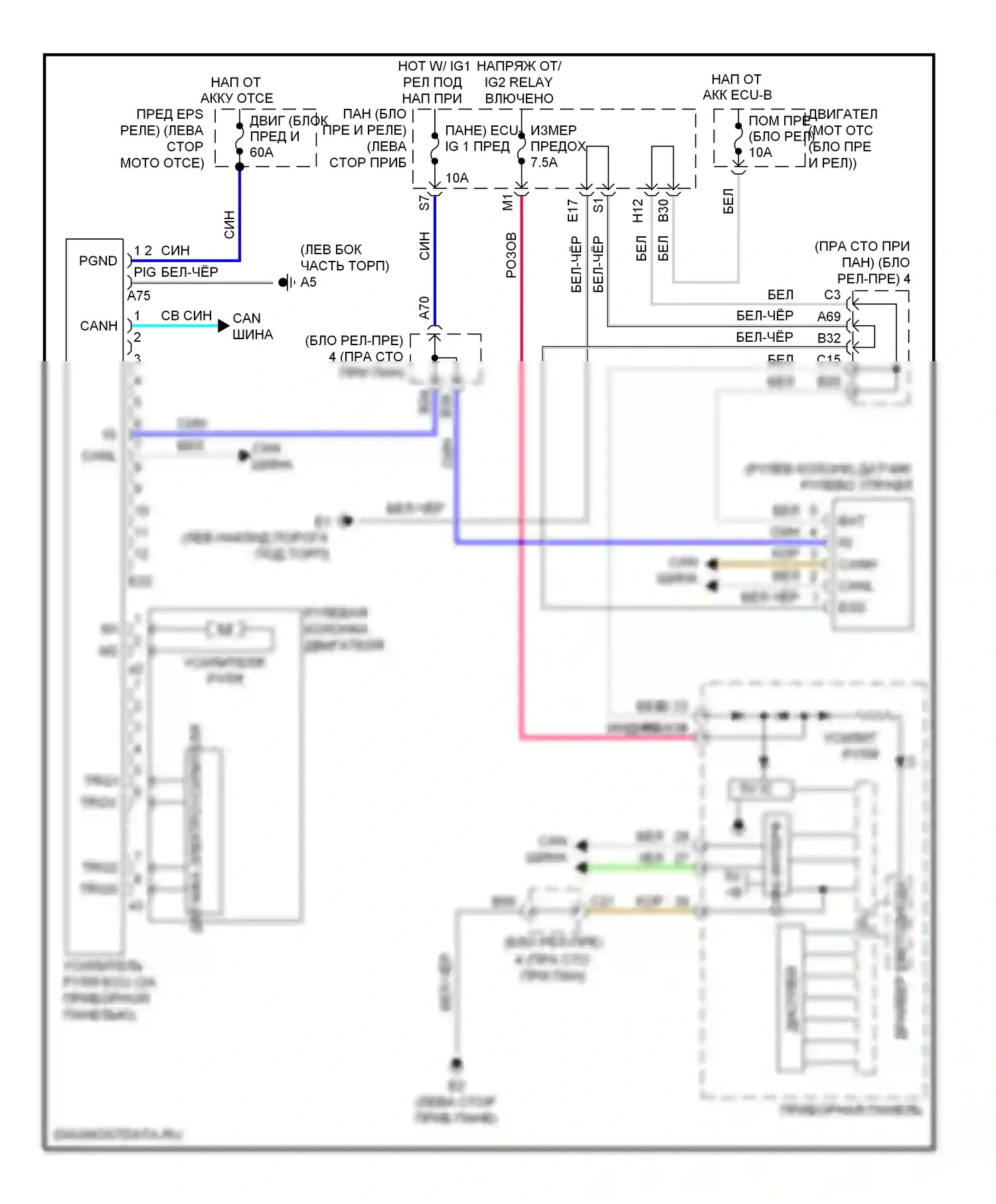 Corolla Toyota X рестайлинг (2010-2013): Электросхема электроусилителя руля, tmc made 