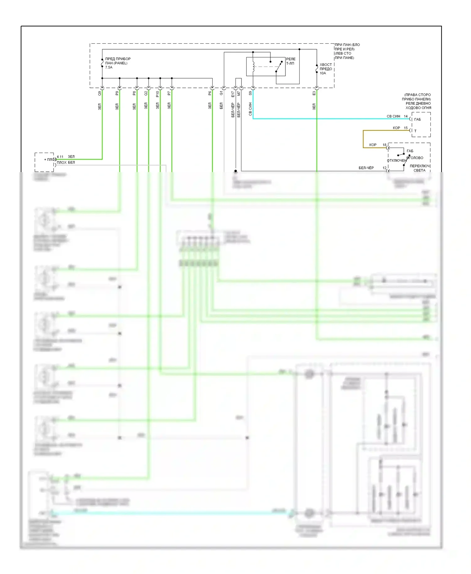 Corolla Toyota X рестайлинг (2010-2013): Электросхема подсветки приборной панели, nummi made (1 из 2) 