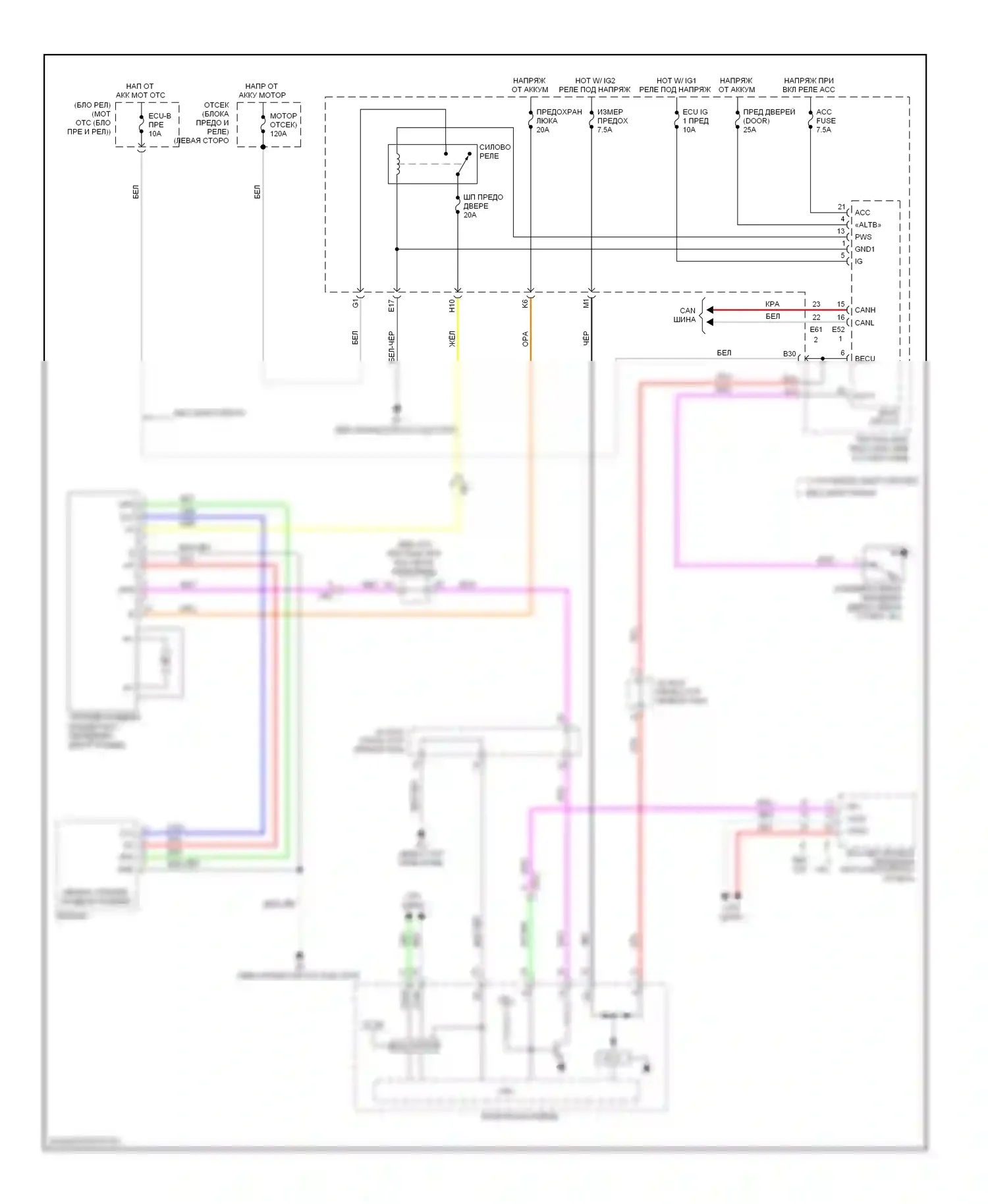 Corolla Toyota X рестайлинг (2010-2013): Электросхема складной крыши/люка 