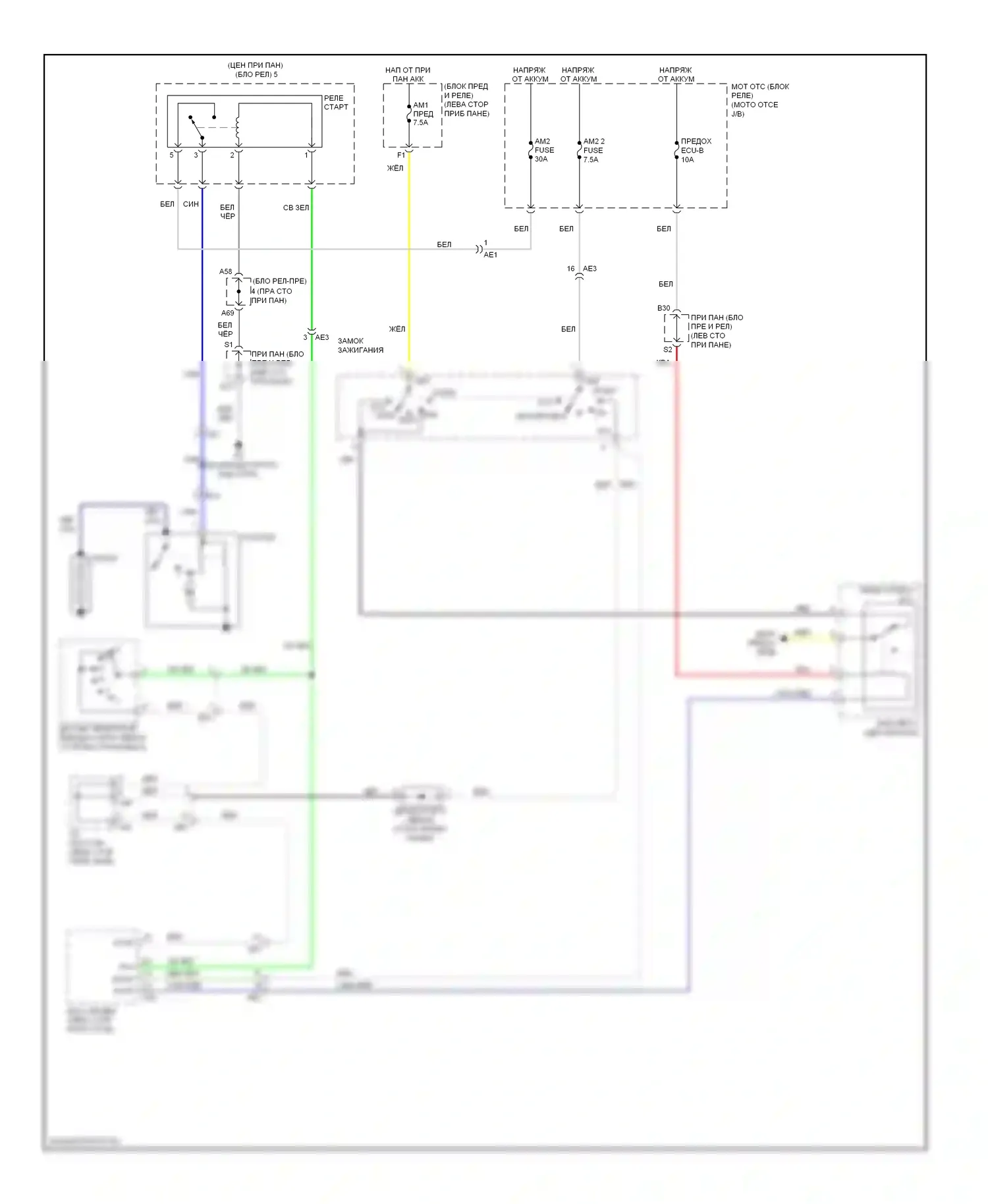 Corolla Toyota X рестайлинг (2010-2013): Электросхема стартера, tmc made 