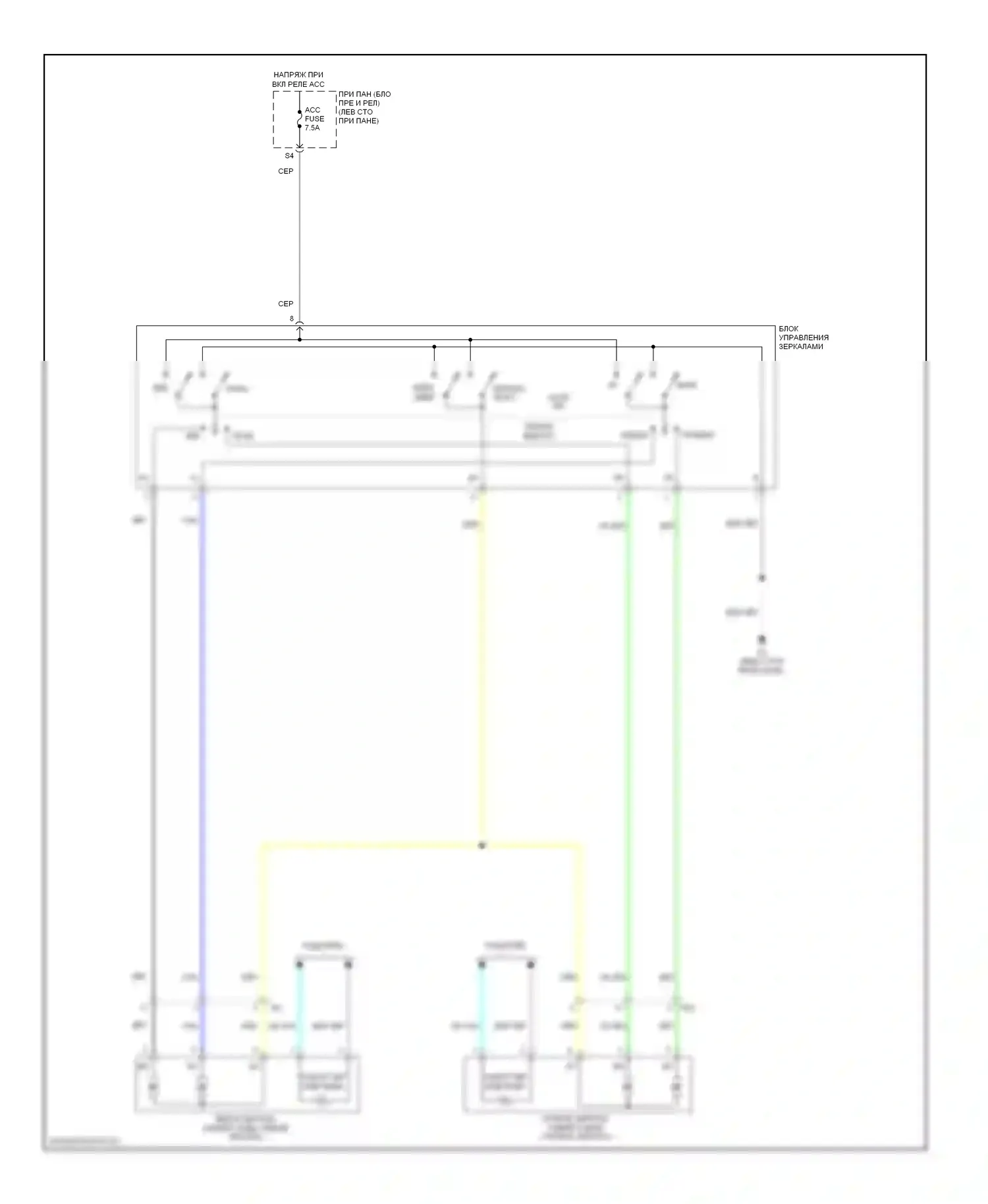 Corolla Toyota X рестайлинг (2010-2013): Управление зеркалами заднего вида электросхема, nummi made 
