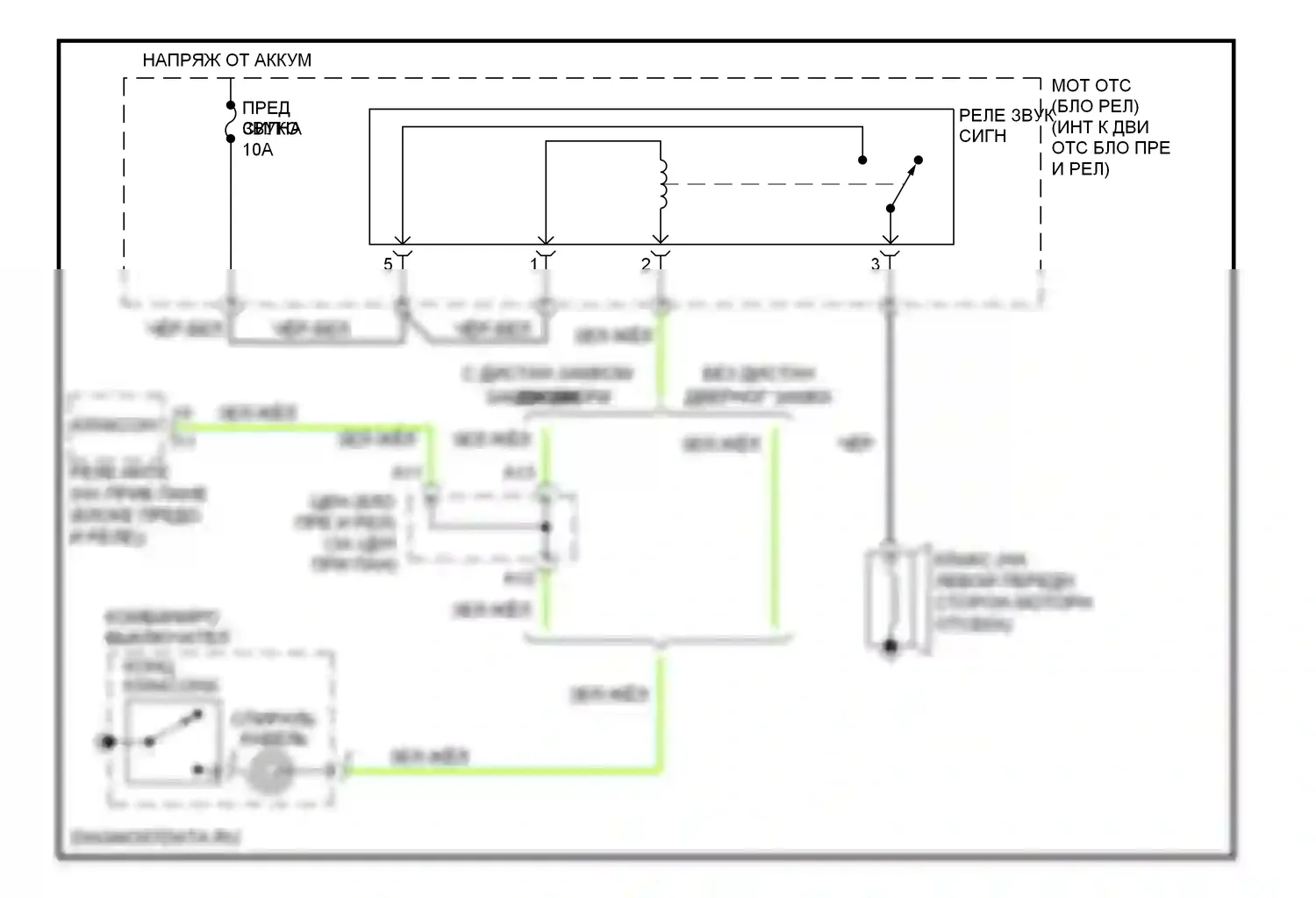 Corolla Toyota X (2006-2010): Электросхема клаксона 