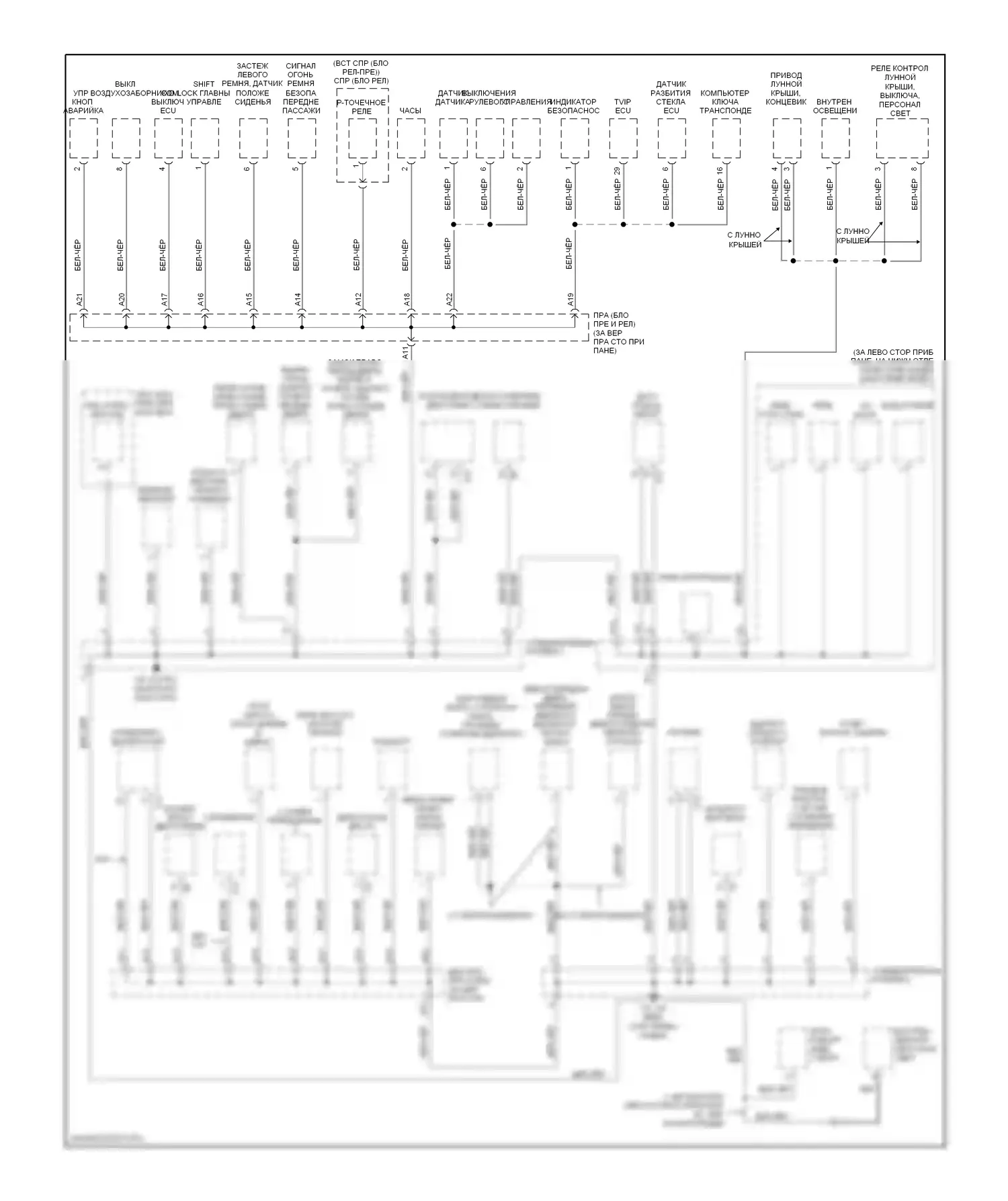 Corolla Toyota X (2006-2010): Электросхема разводки массы (1 из 2) 