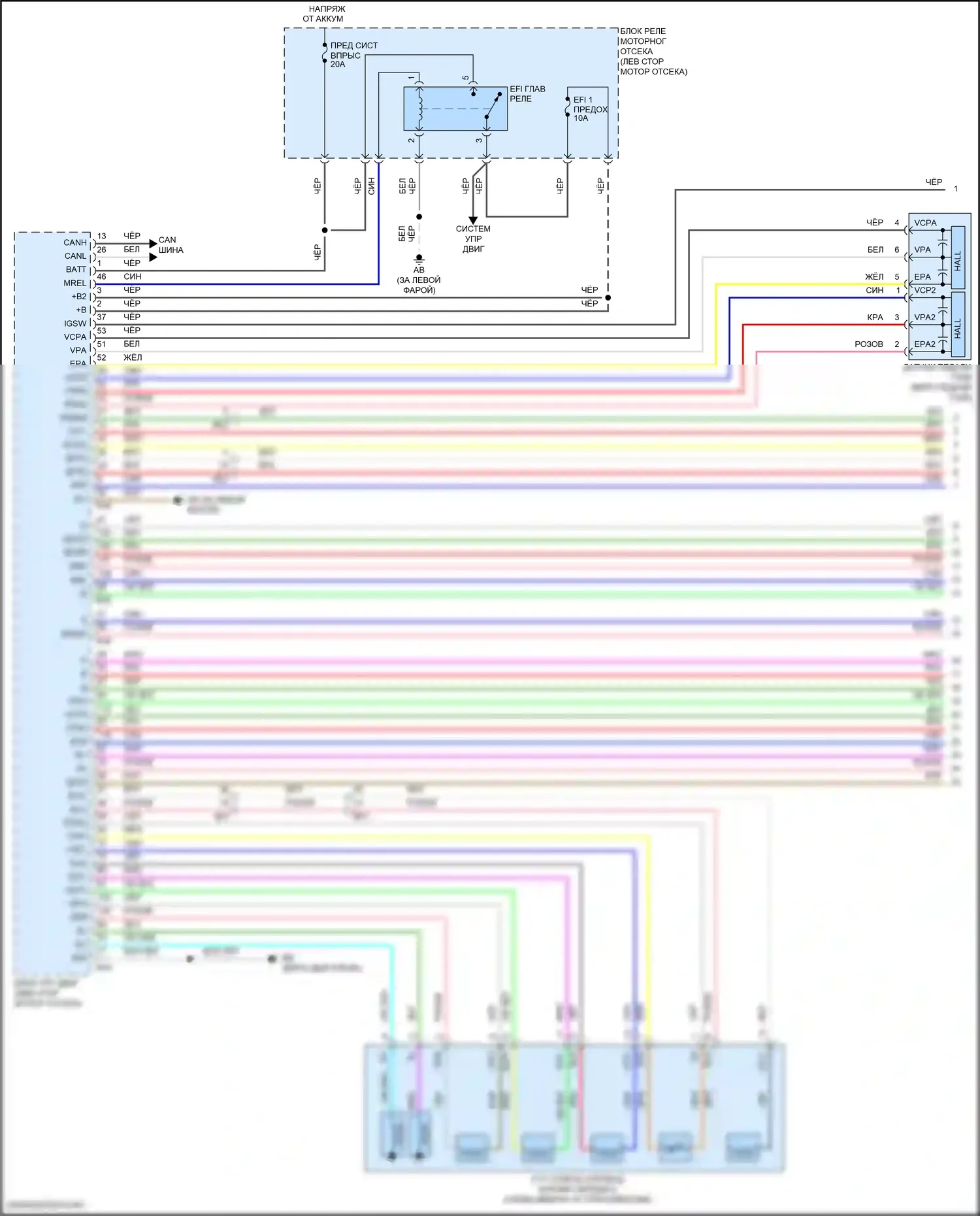 Corolla Toyota XI рестайлинг (2015-2019): Электросхема коробки передач, с клапанной коробкой (1 из 3) 