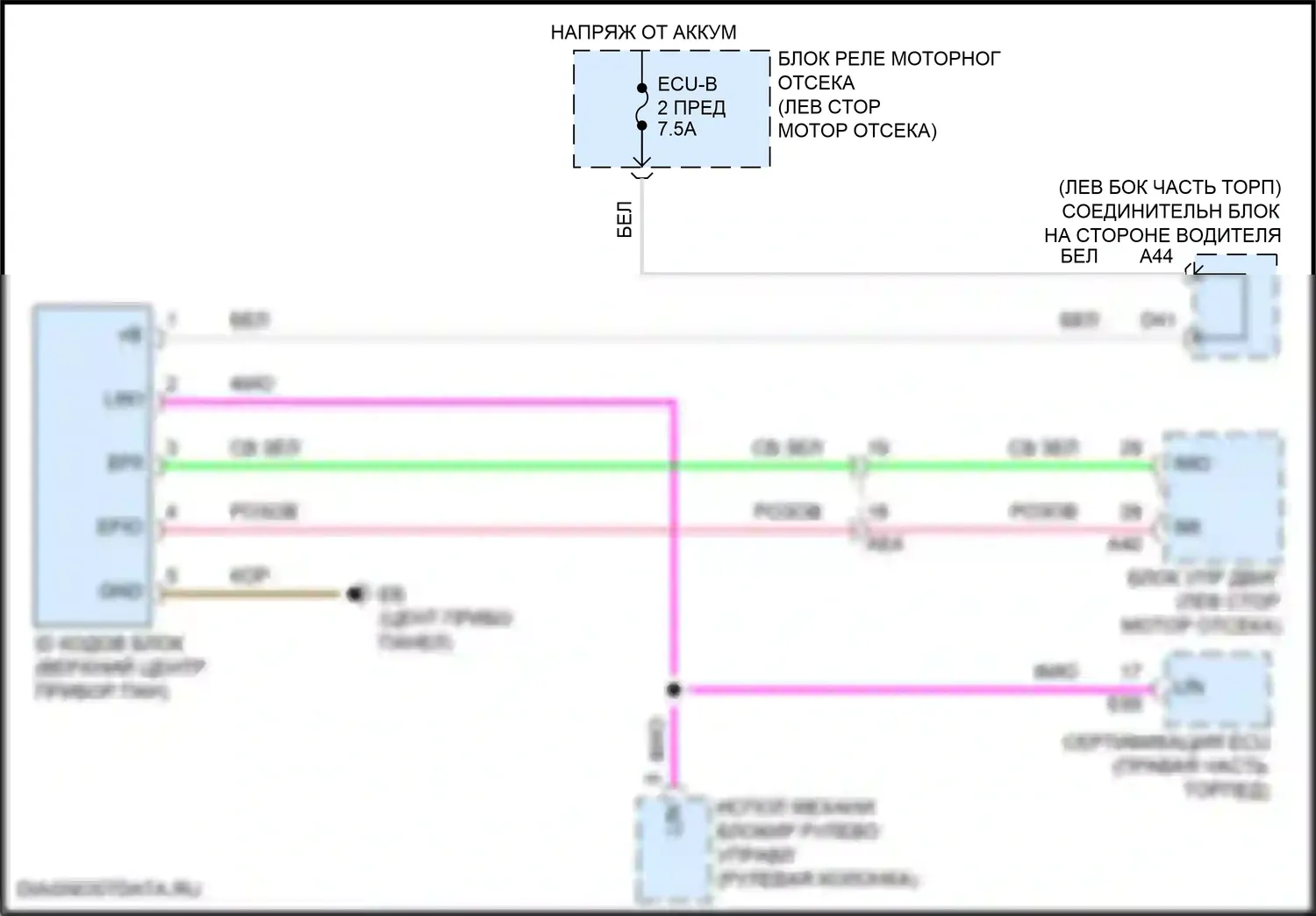 Corolla Toyota XI рестайлинг (2015-2019): Электросхема иммобилайзера, с интеллектуальным ключом 