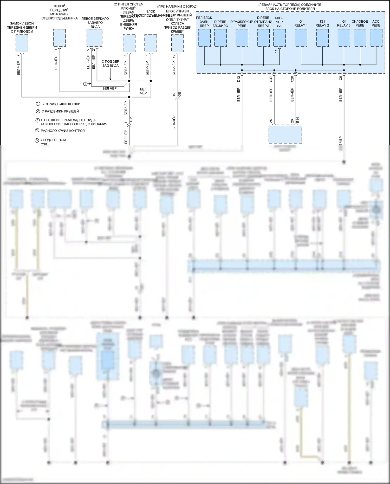 Corolla Toyota XI рестайлинг (2015-2019): Электросхема точек подключения масс (5 из 5) 