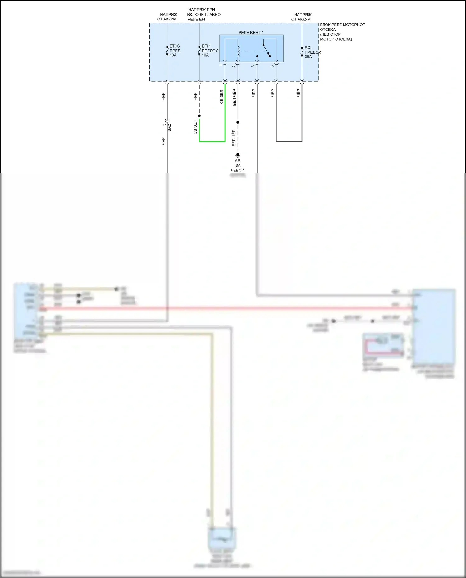 Corolla Toyota XI рестайлинг (2015-2019): Электросхема вентилятора охлаждения 